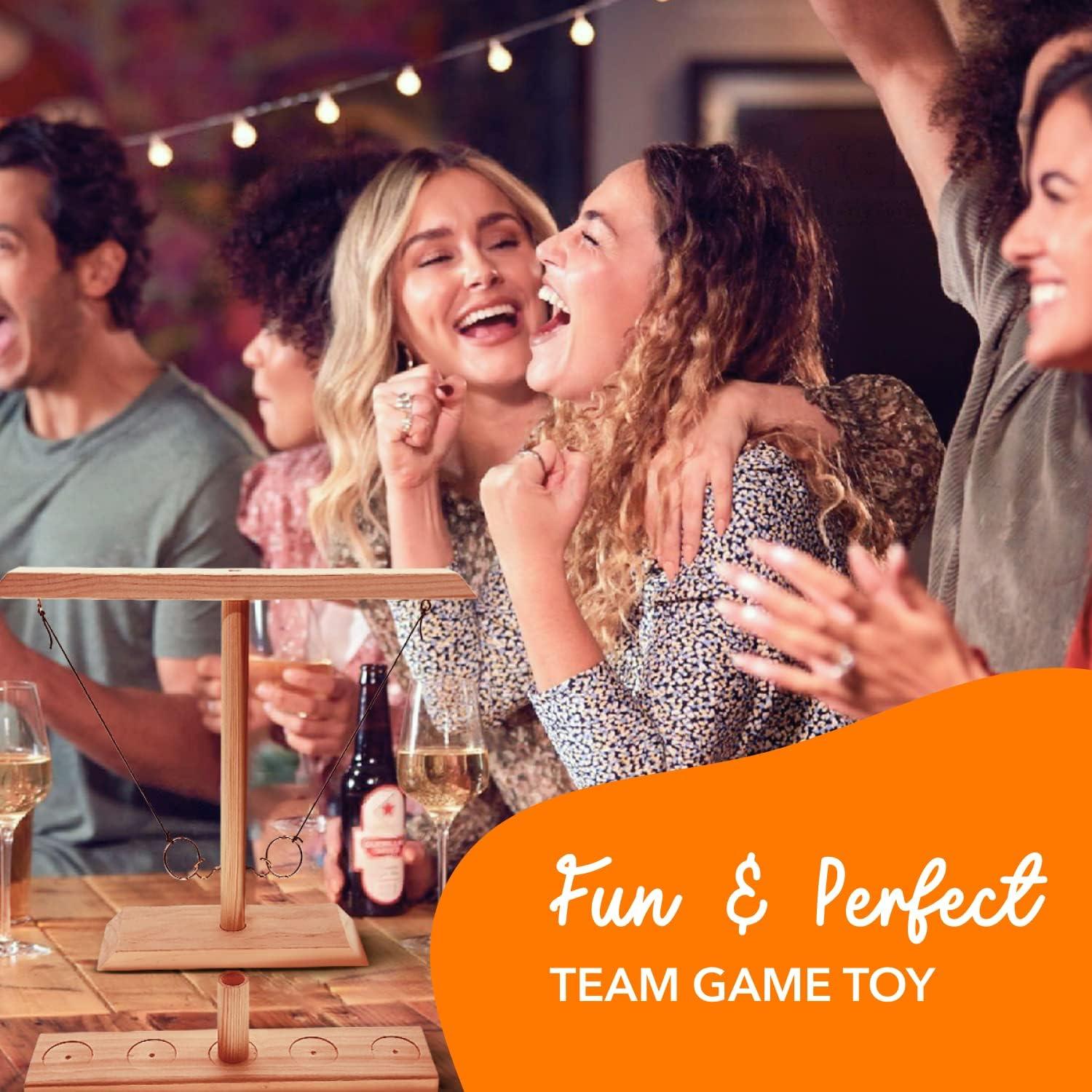 ViVACious Ring Toss Game for Adults Kids, Fun Hook and Ring Game with