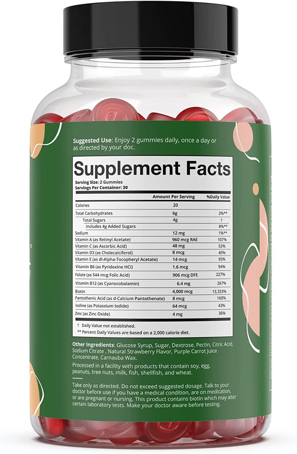 Embody Multivitamin Retinol Gummy 60 Count, Strawberry Flavor