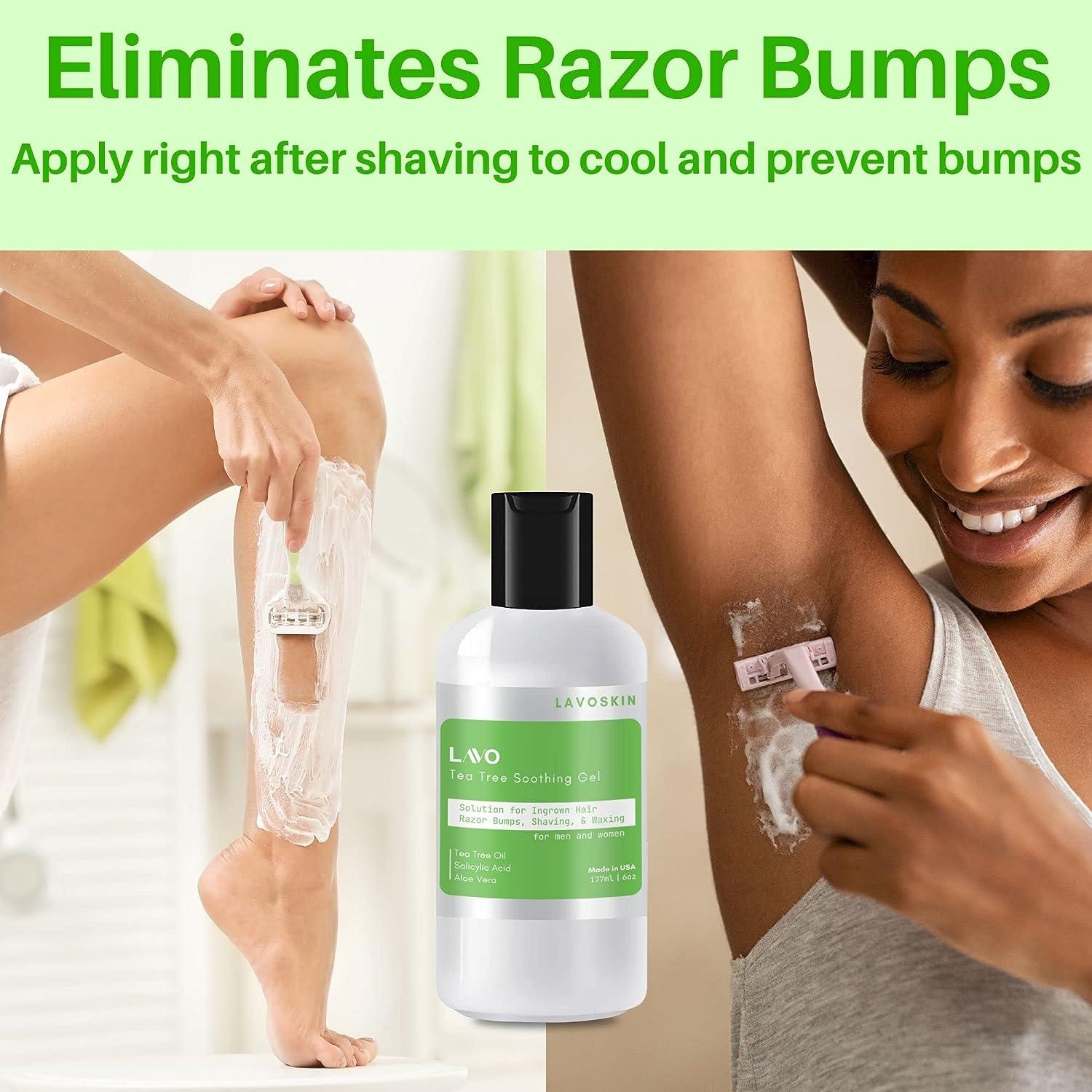 LAVO Tea Tree Gel with Salicylic Acid Ultimate Ingrown Hair Treatment for Men and Women