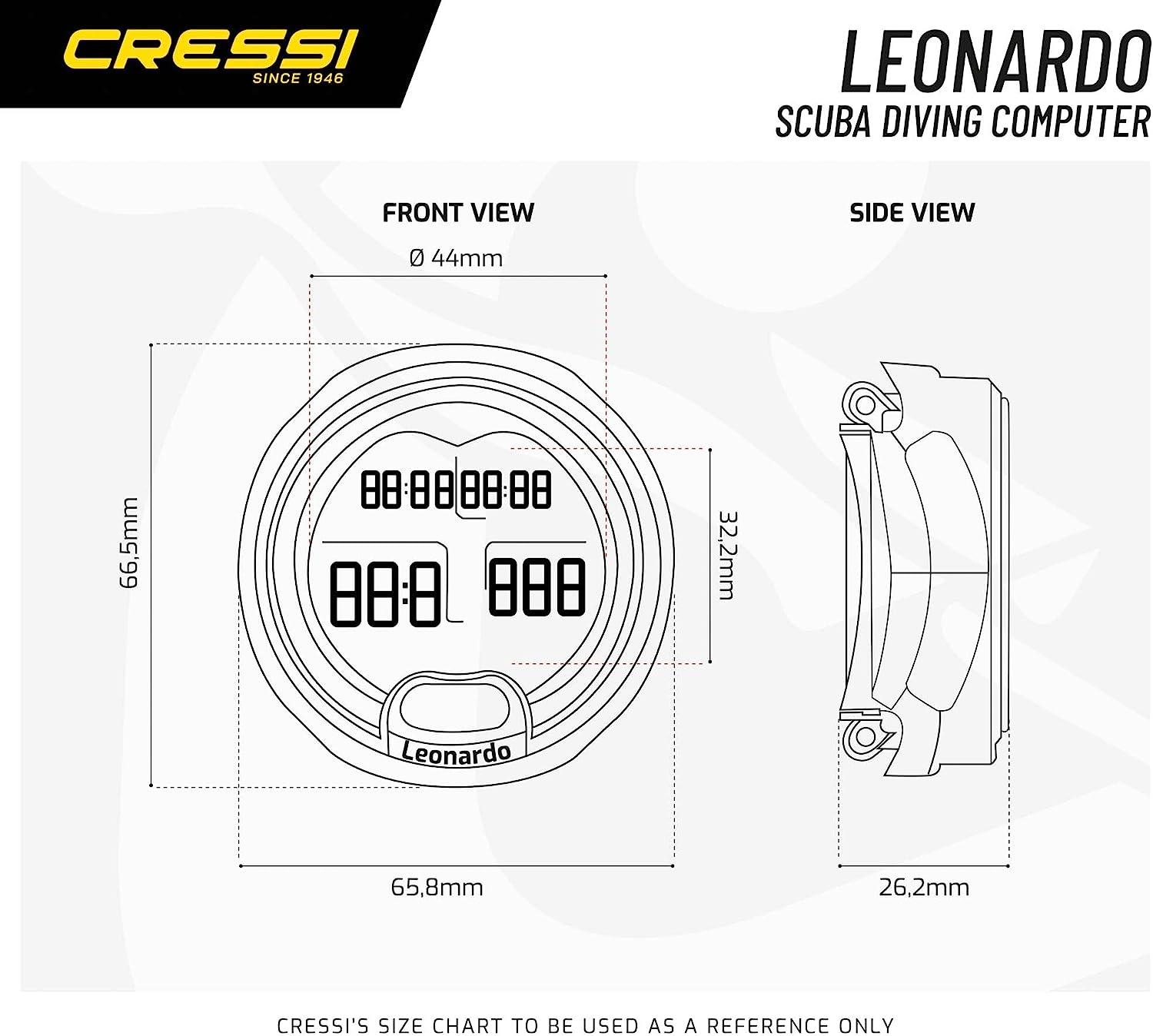 Cressi Leonardo Diving Computer Italian Quality Since 1946 (Black/Grey)