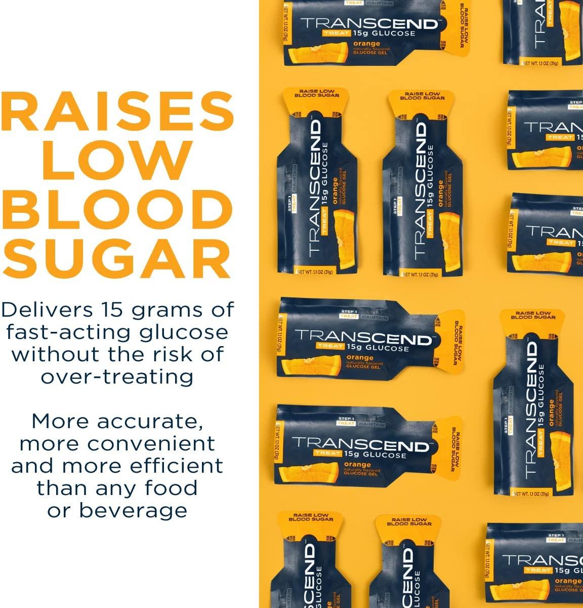 Transcend Glucose Gel Packs Orange 15 Pack (1.1oz Each) FSA/HSA