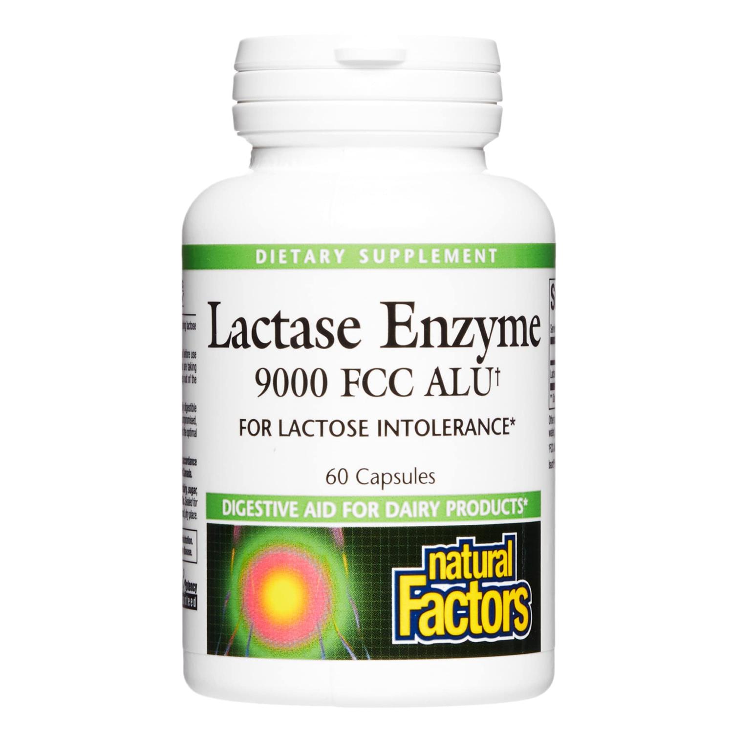 Natural Factors Lactase Enzyme 9000 FCC ALU 60 Capsules for Digestive