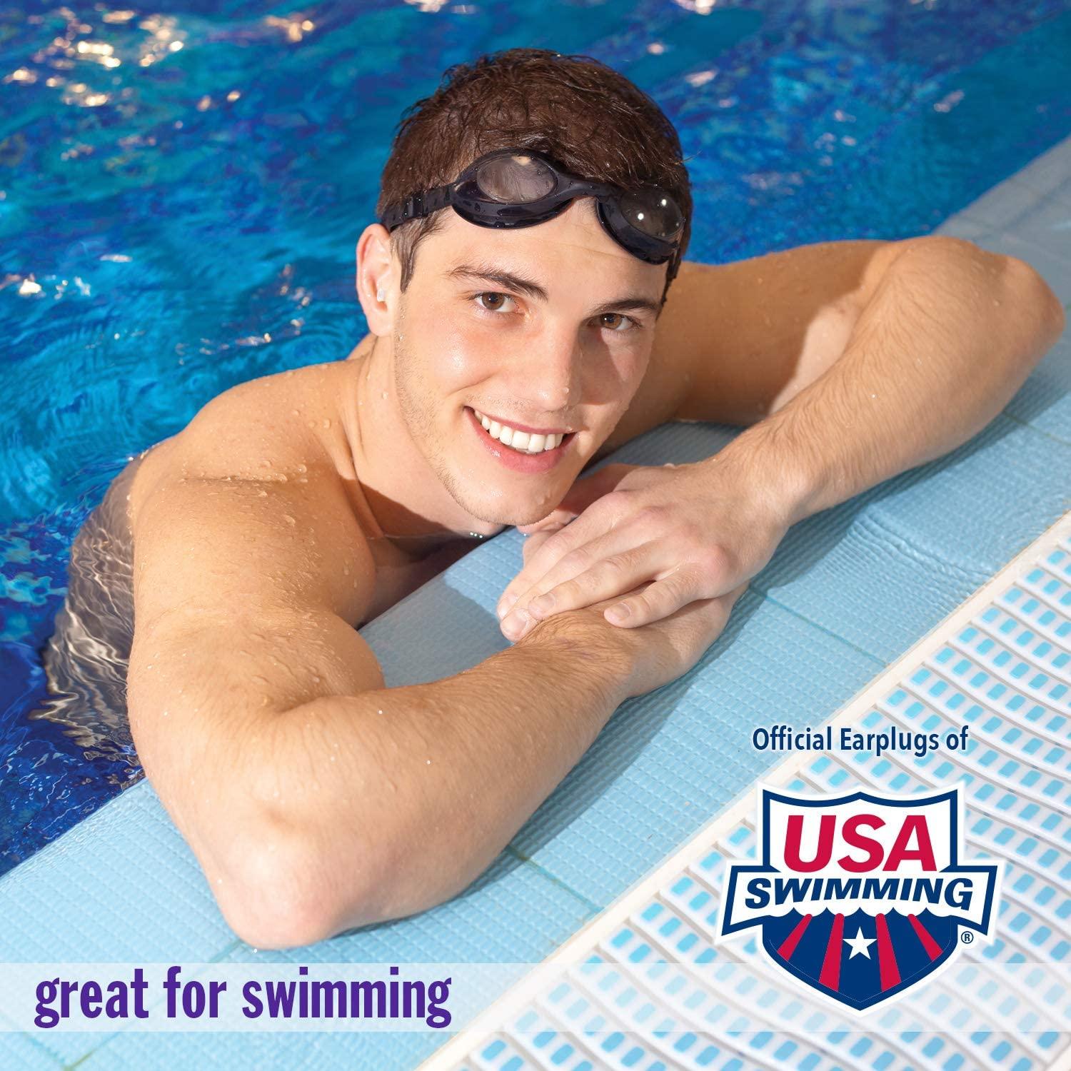 Mack's AquaBlock Swimming Earplugs, 3 Pair Comfortable, Waterproof