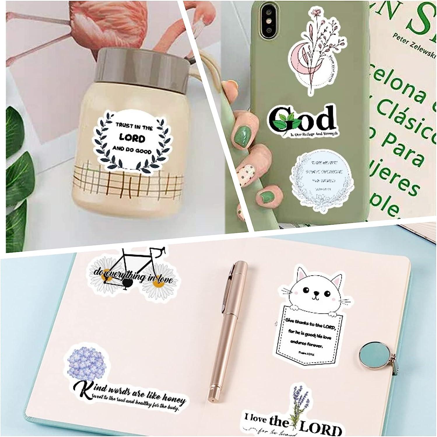 118pcs Inspired Christian Stickers Bible Verse Stickers Blossoms Stickers  Perfect for Water Bottle Laptop Scrapbooking Decals Christian Gifts Bible  Journaling Supplies