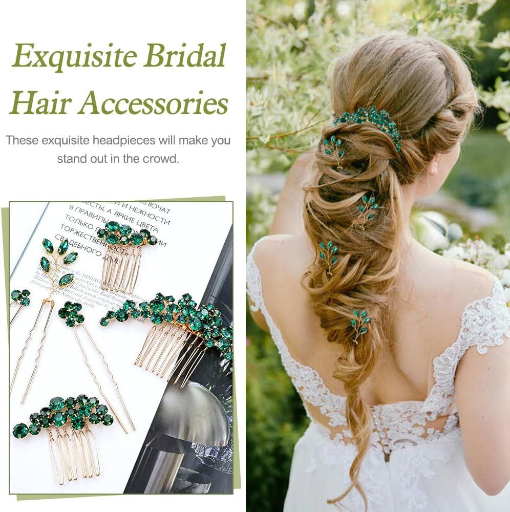 inSowni 11 Pieces Vintage Emerald Green Headpieces Party Prom Wedding Bridal Rhinestone Hair Side Combs Slides+U-shaped Hair Pins Accessories for Brides Bridesmaids Women Girls | Buy Now with Express International Delivery | inSowni 11 Pieces Vintage Emerald Green Headpieces Party Prom Wedding Bridal Rhinestone Hair Side Combs Slides+U-shaped Hair Pins Accessories for Brides Bridesmaids Women Girls | Buy Now with Express International Delivery |