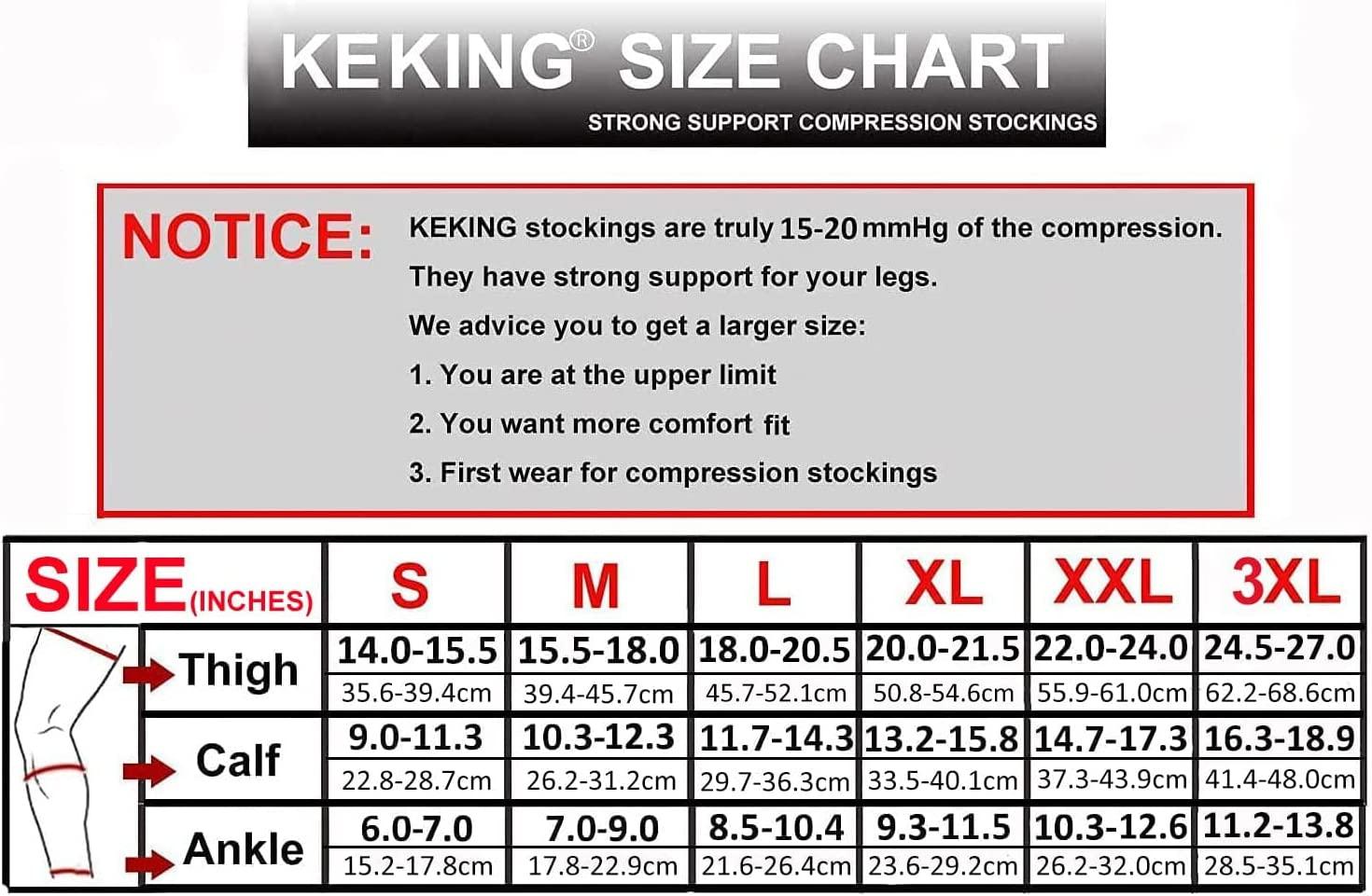 Thigh High Compression Stockings Closed Toe for Men Women Opaque KEKING