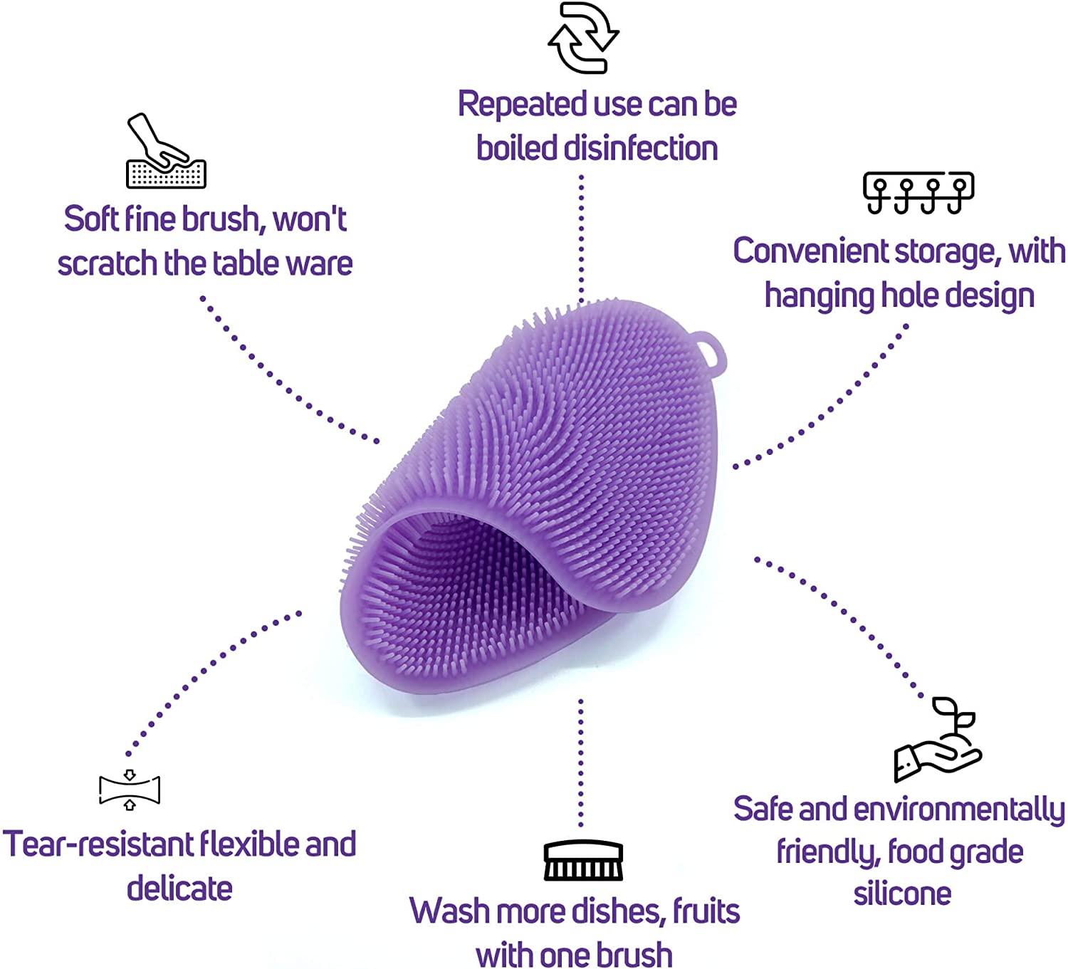 Silicone Sponge Dish Washing Kitchen Scrubber