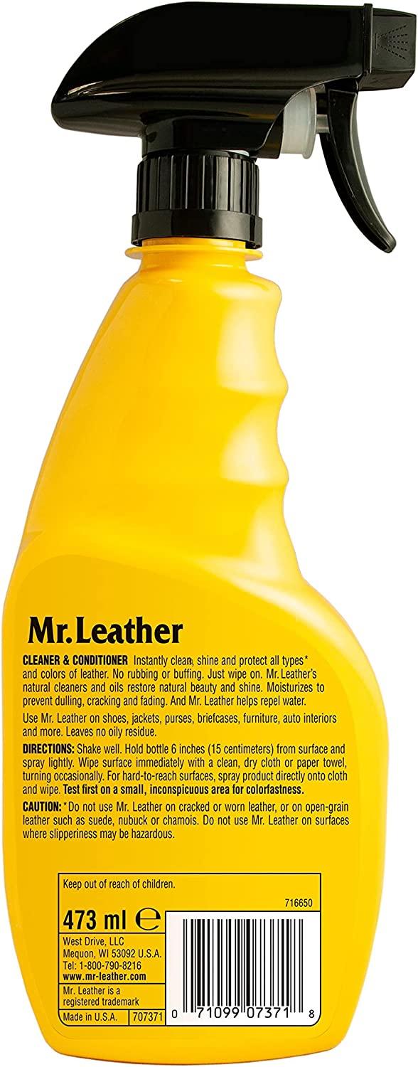 MR. LEATHER Cleaner and Conditioner 16 oz WaterRepellant Leather Protector Spray for Sofas