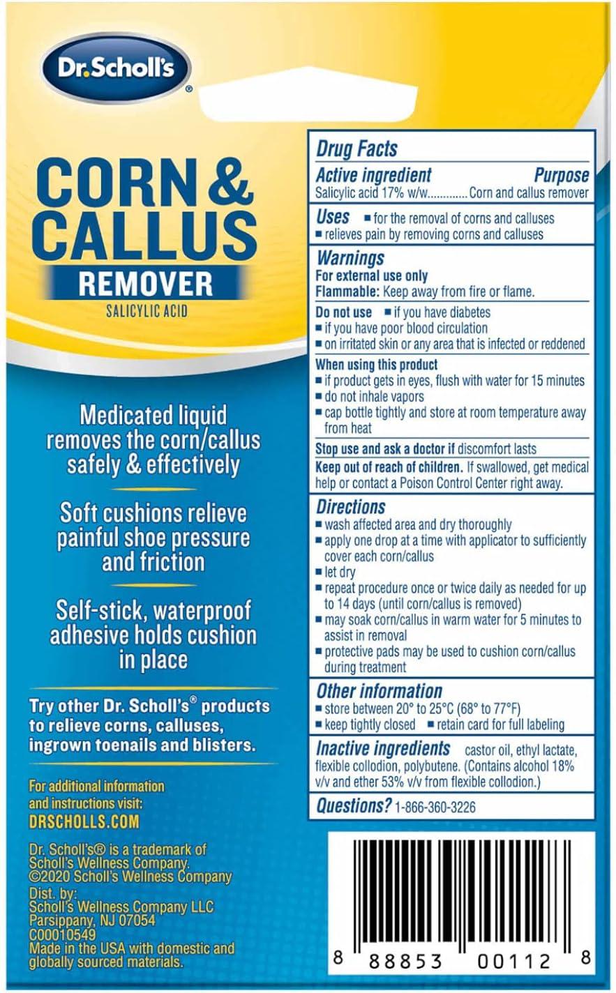 Dr. Scholl's Liquid Corn/Callus Remover 3 Cushions (Pack of 4)