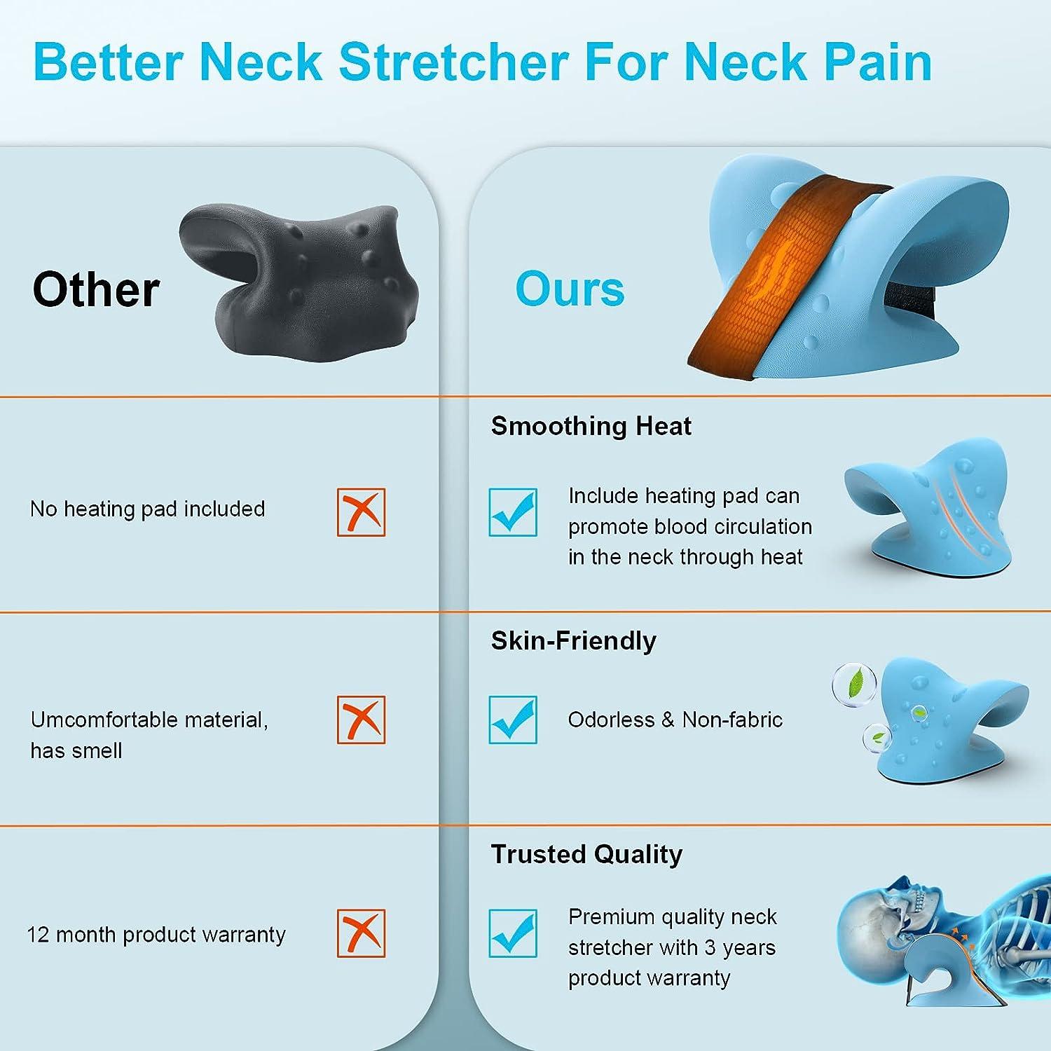Odorless Neck Stretcher for Neck Pain Relief, Ergonomic Neck Cloud Cervical  Traction Device Chiropractic Pillow for Spine Alignment, Neck and Shoulder  Relaxer for Headache Muscle Tension 