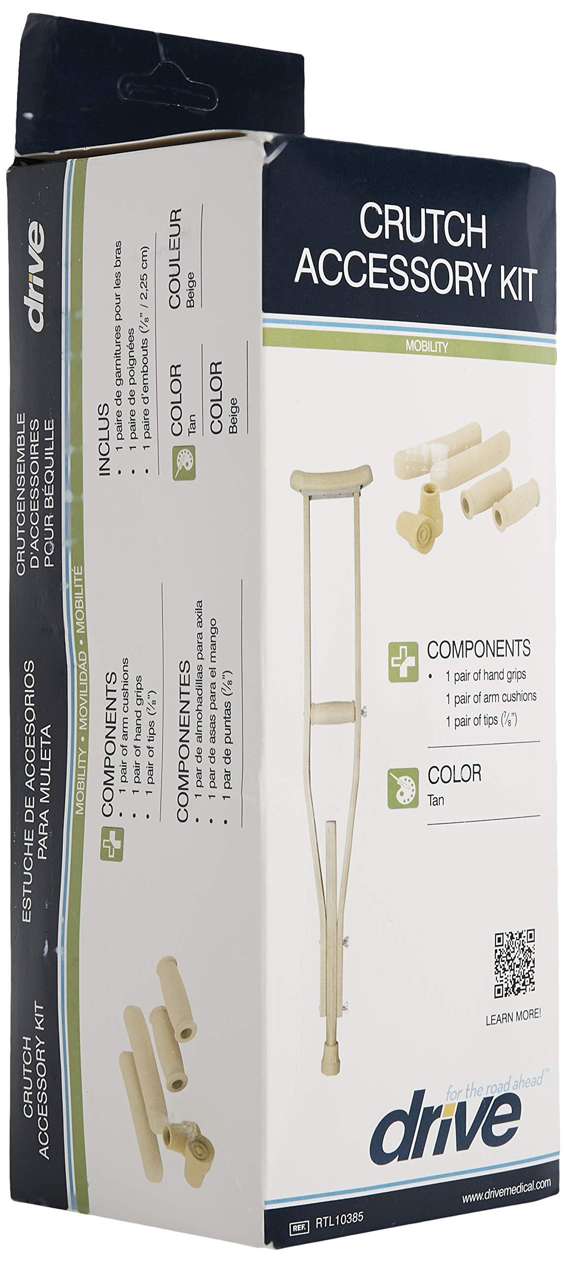 Drive Medical Crutch Accessory Replacement Kit, Tan