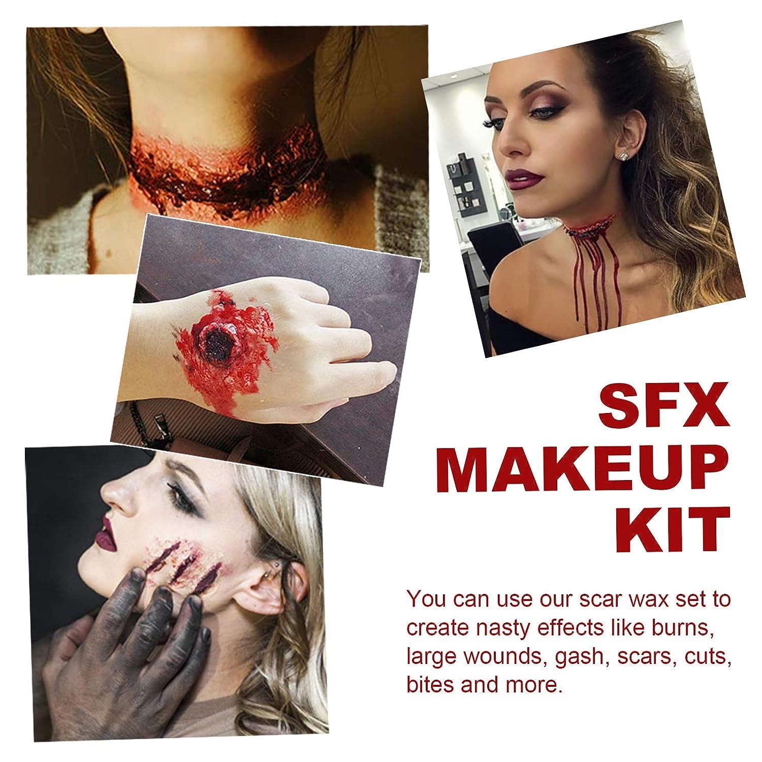  COKOHAPPY Halloween SFX Makeup Kit - 3 Ways Create Special  Effect Stage THEATRICAL MAKEUP KIT for professional Body & Face Paint :  Beauty & Personal Care