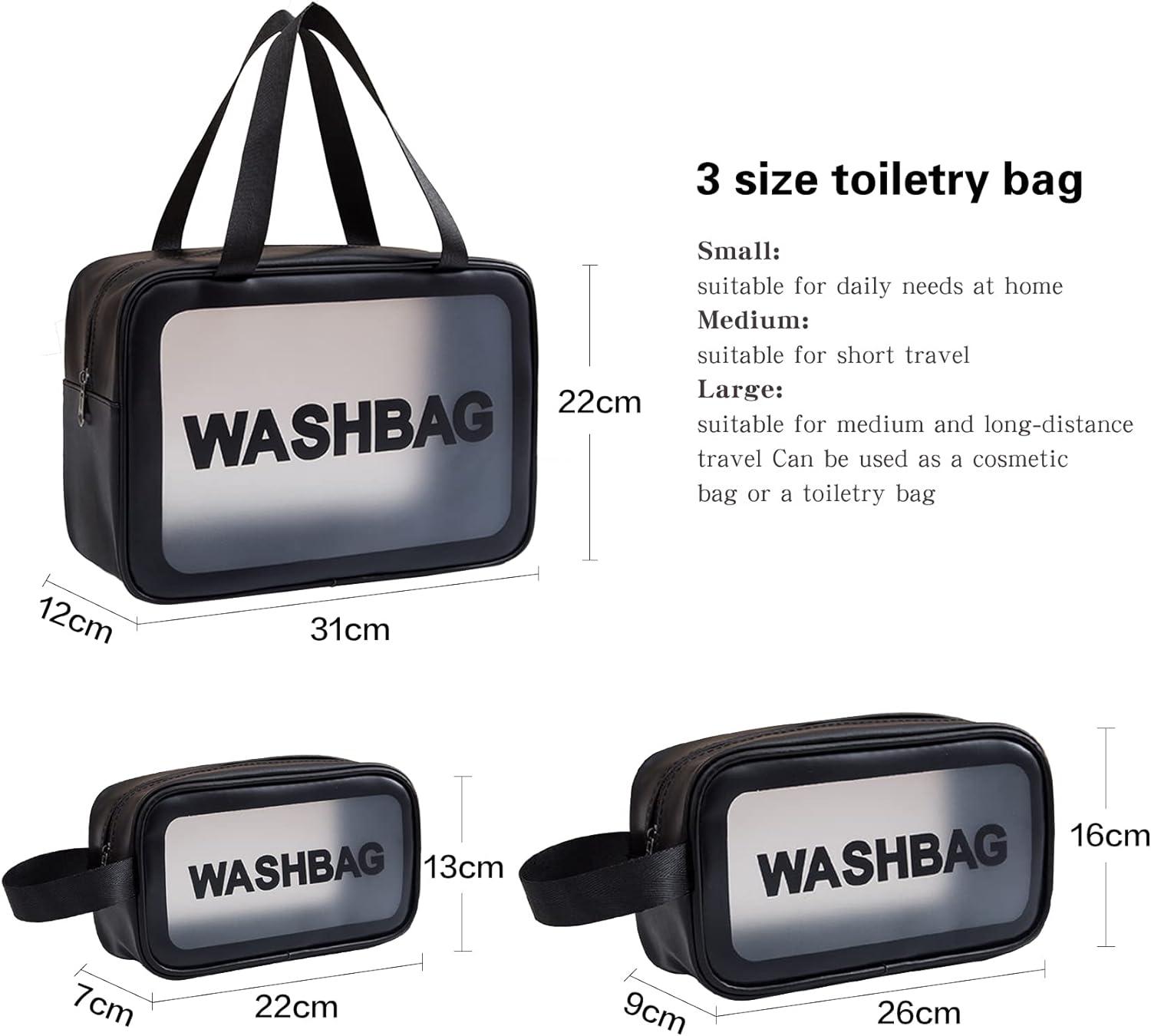 Pcs Waterproof Clear Toiletry Travel Bags Set Women's Portable