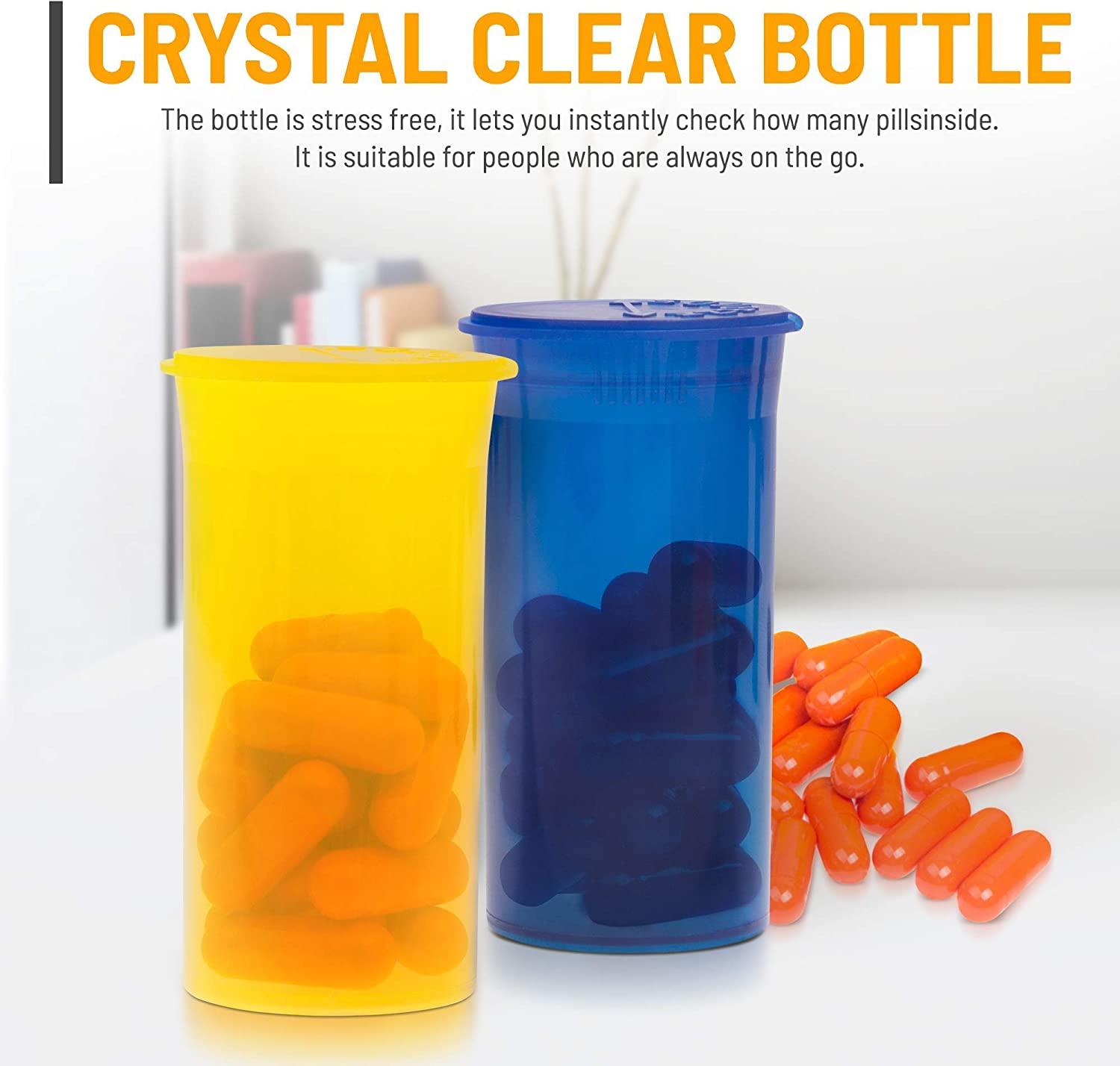 Pill Bottles Empty with Caps Prescription Medicine Container