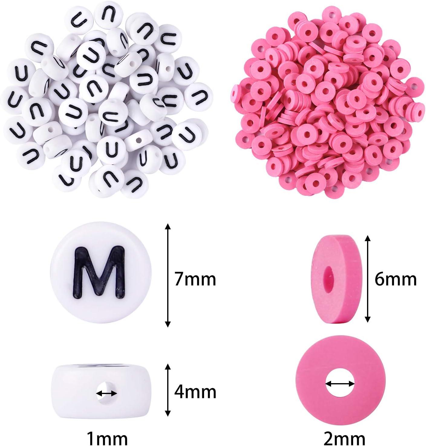 Polymer Clay Beads Open Jump Rings Letter Beads Charms Metal Bead