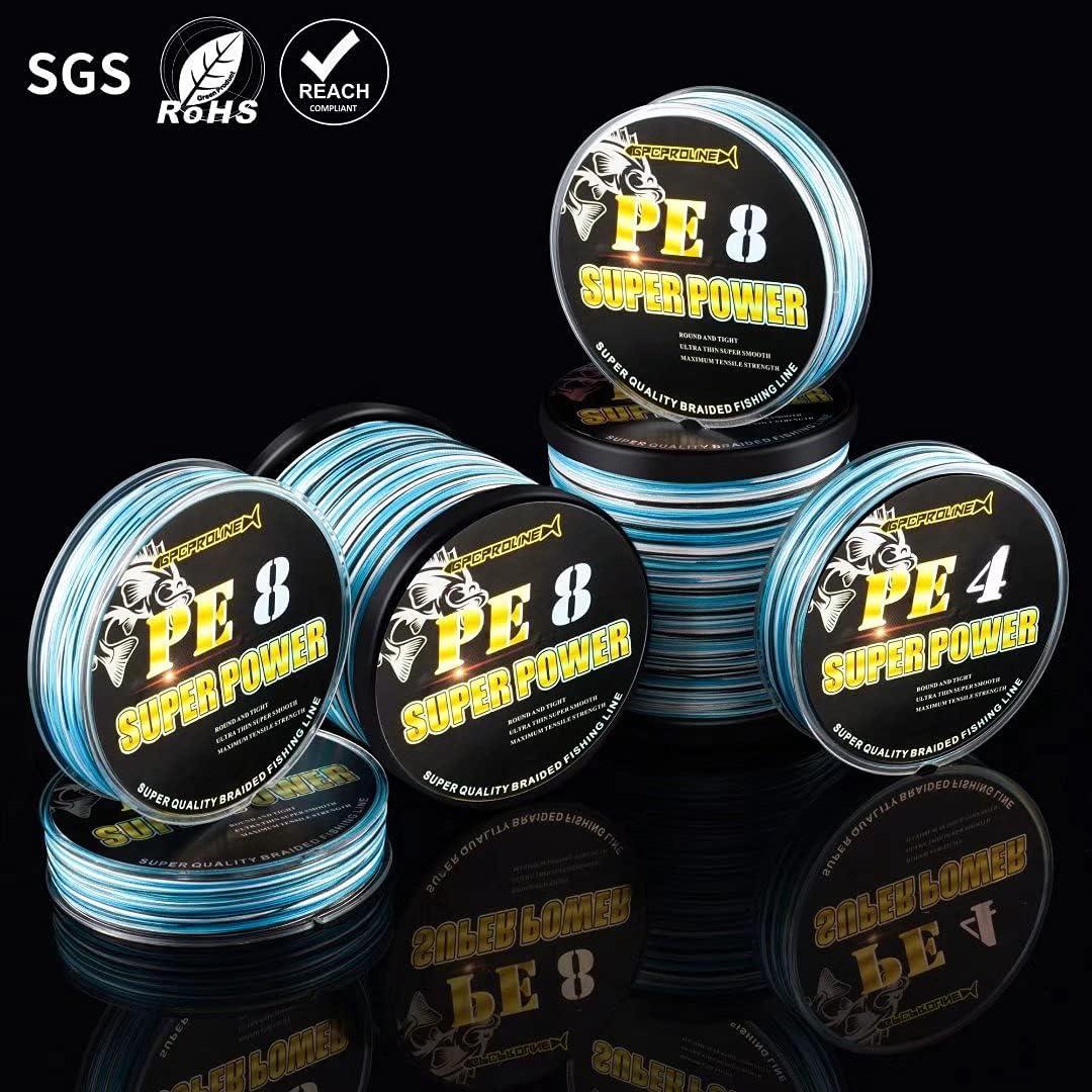 GPCPROLINE Braided Fishing Line PE 4 8 - Abrasion Resistant - Fade  Resistant - Cast Longer - Thinner & Smooth - Camo Blue, Camo Green, Green -  10LB/15LB/20LB/30LB/50LB/80LB/100LB for Saltwater Fishing Camo