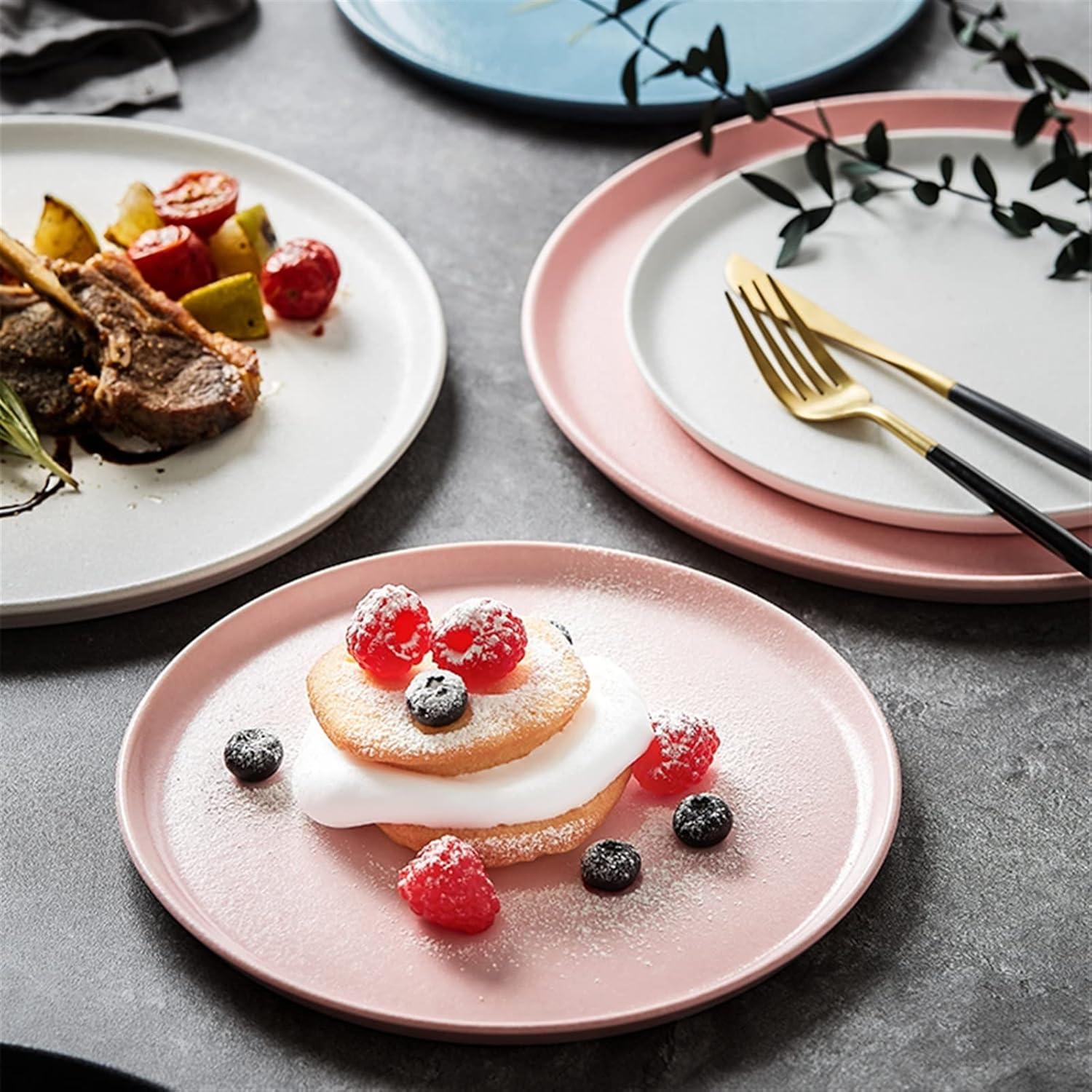 Serving Plates Frosted Dining Plate Round Home Kitchen Restaurant