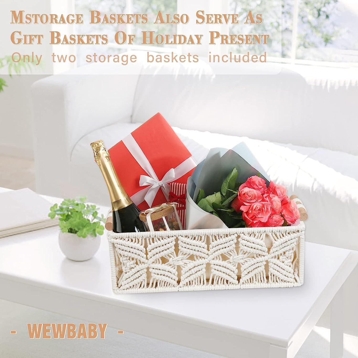 Macrame Storage Basket Boho Decor Baskets for Organizing