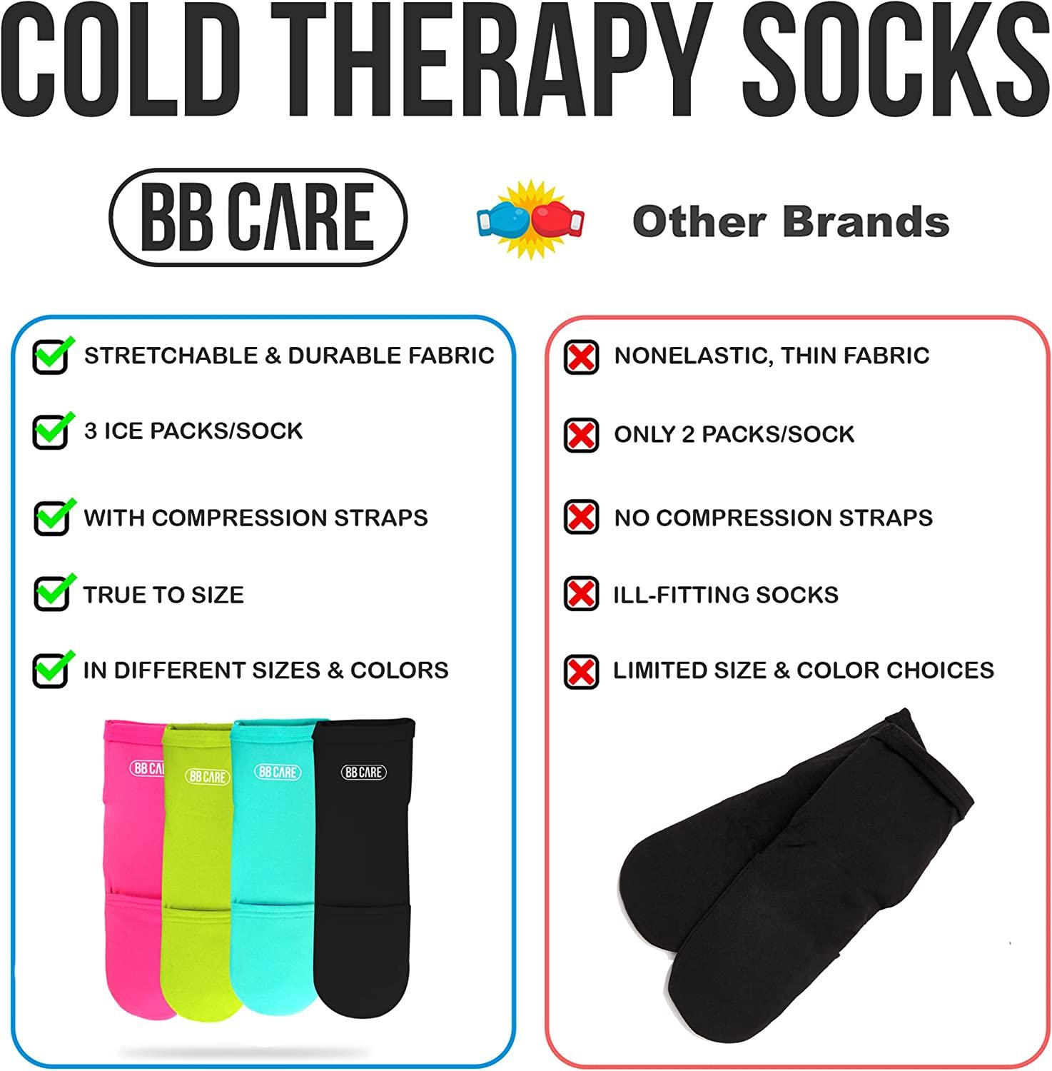 Premium Cold Therapy Socks with Compression Straps Ice Pack for