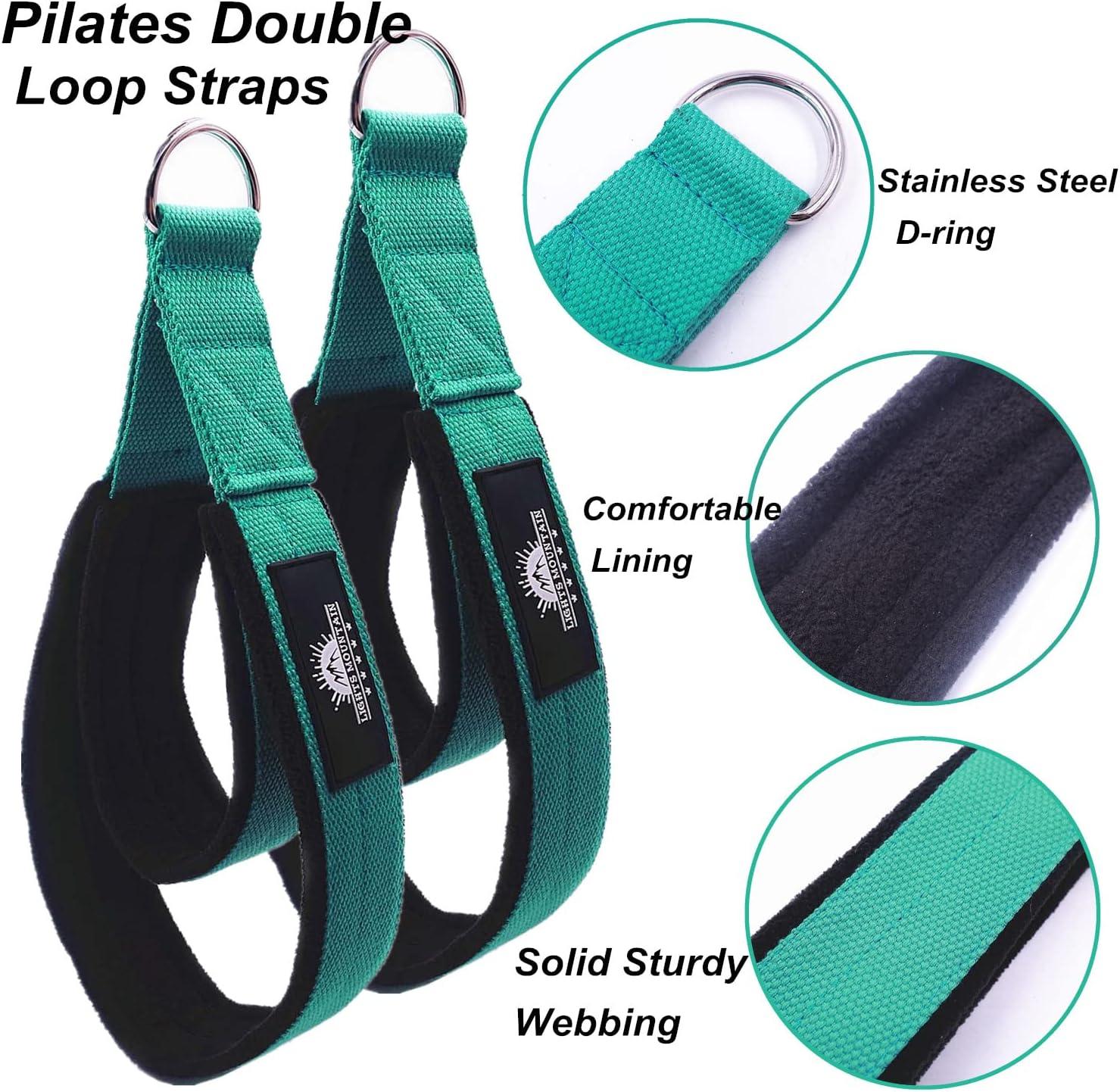Lights Mountain 1 Pair Pilates Double Loop Straps for Reformer