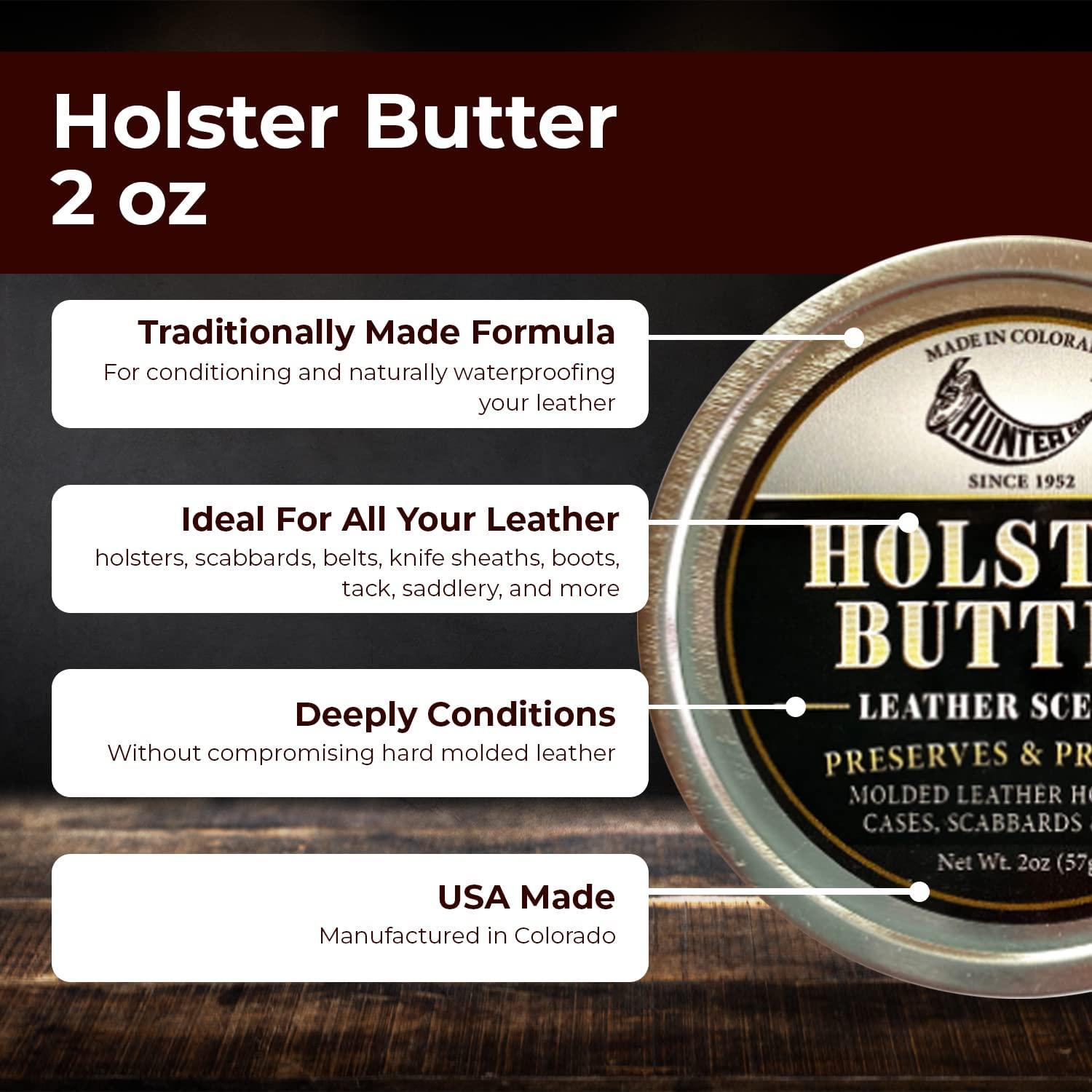 Hunter Company Leather Conditioner, Holster Butter, Leather Scented, Saddle  Soap, Cream Cleaner for Boots, Shoes, Holsters