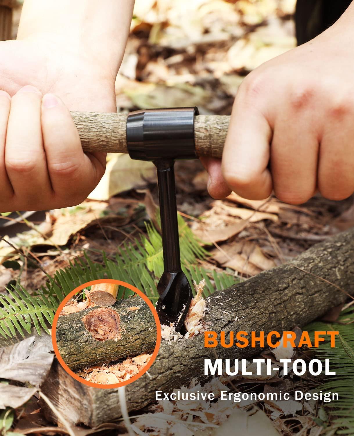 Bushcraft Gear for Survival, Bushscraft Hand Auger, Survival Tools,Bushcraft  Auger,Scotch Eye Wood Auger Drill Bit for Camping and Bushcraft (Black)