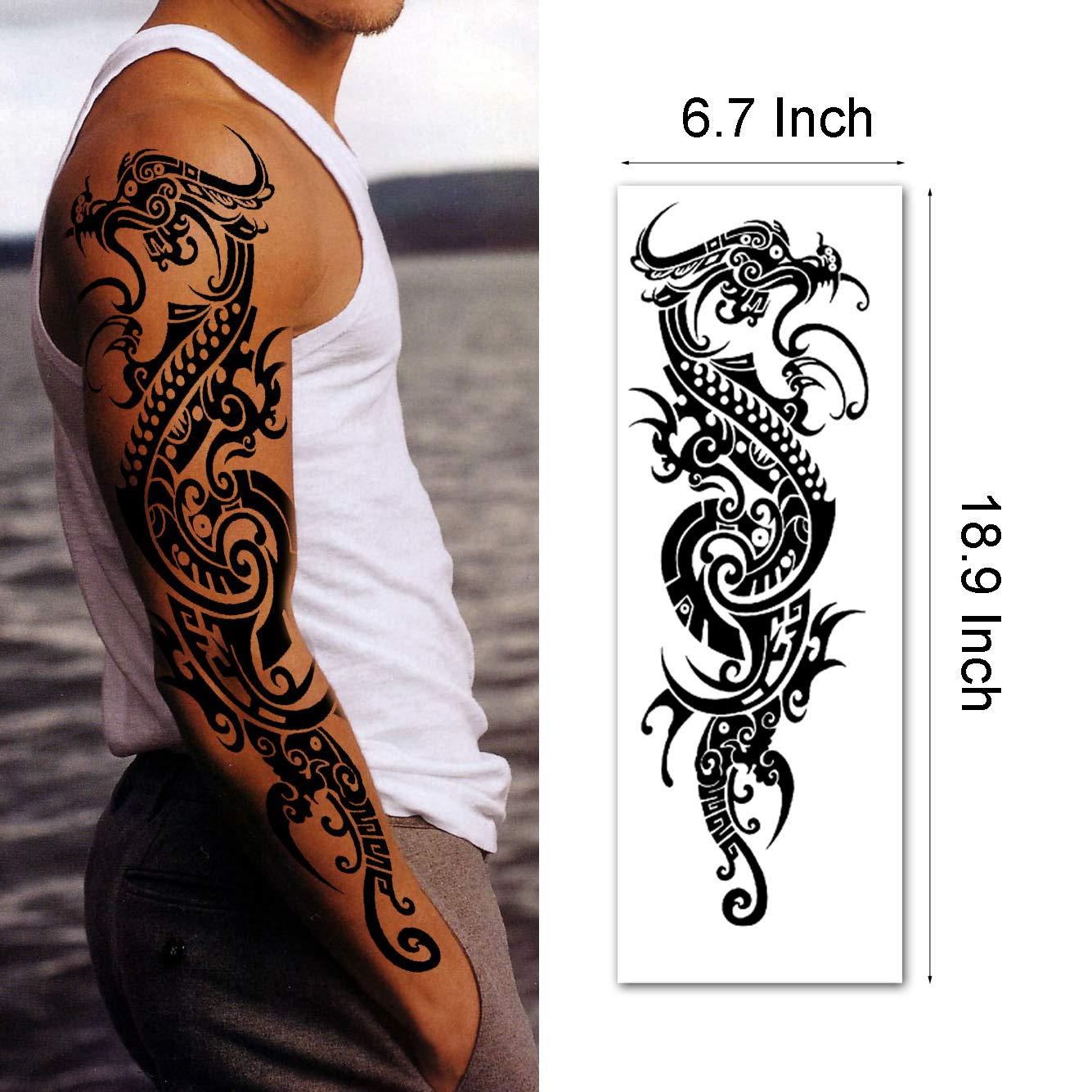 Tattoo of a dragon starting from the elbow, wrapping | Stable Diffusion