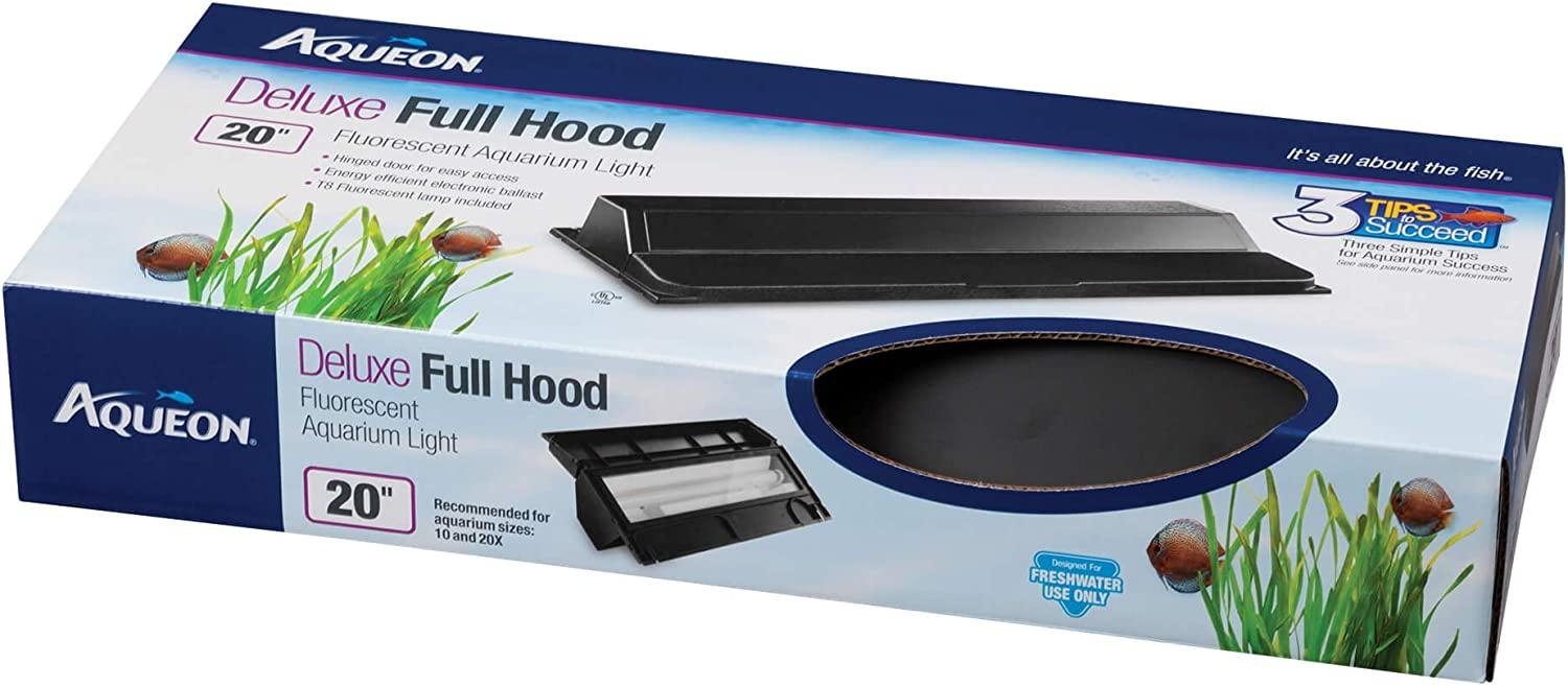 Aqueon Aquarium Black 20" Fluorescent Deluxe Full Hood 20 Inch