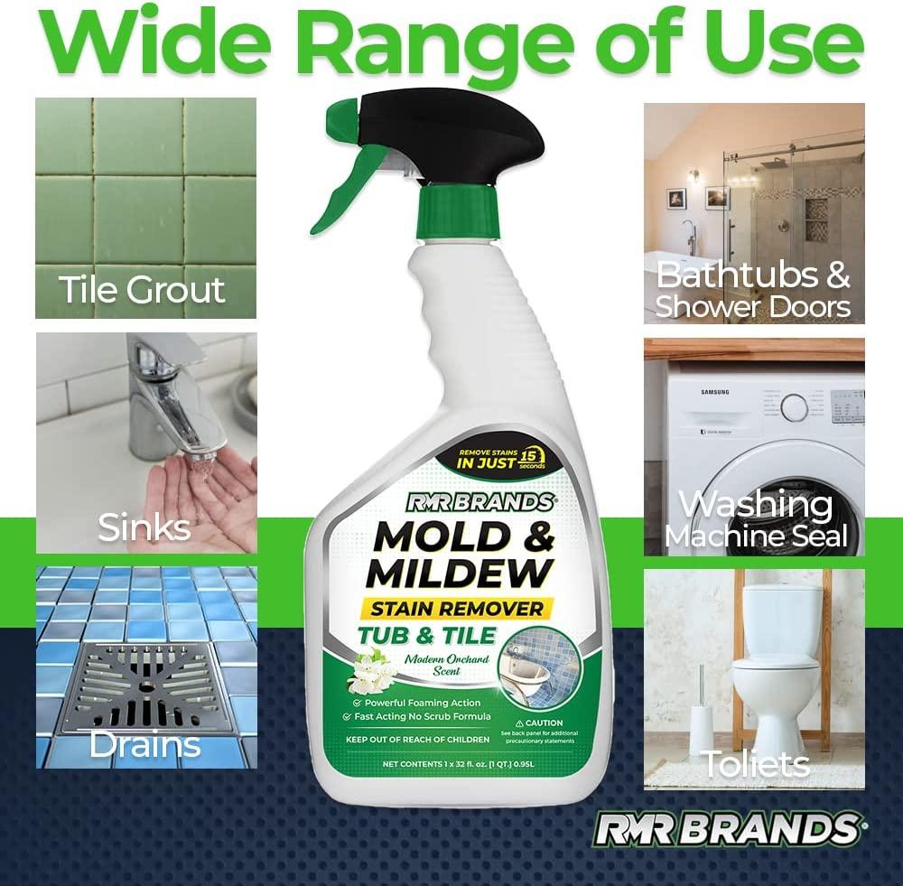RMR Brands RMR - Tub and Tile Cleaner Mold & Mildew Stain Remover Industrial-Strength No-Scrub Foam Cleaner Modern Orchard Scent 32 fl oz