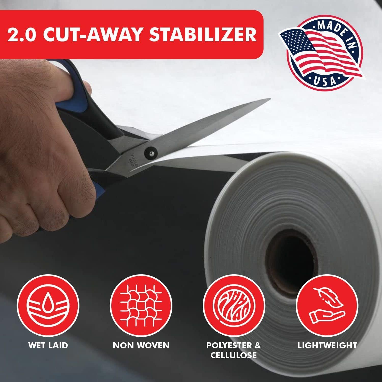  Superpunch White Adhesive Peel & Stick Tear Away Stabilizer  For Embroidery - 12-inch X 10-Yard Roll
