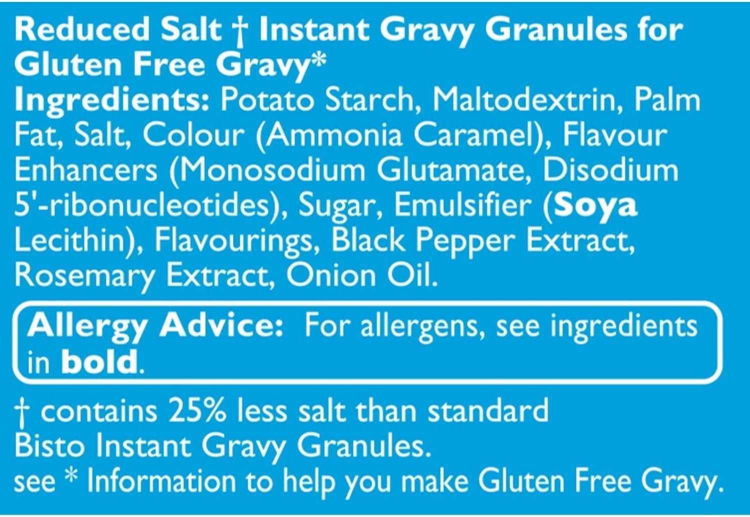 Bisto Flavoursome & Delicious Reduced Salt Gluten Free Gravy Granules