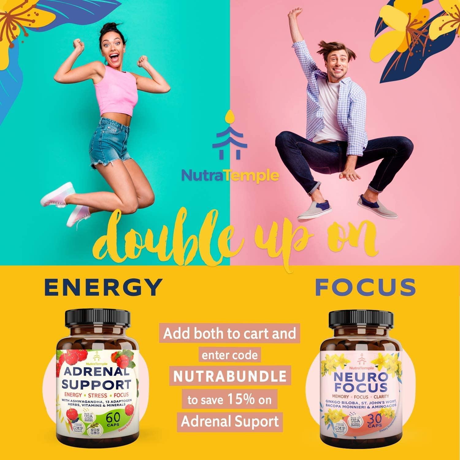 Adrenal Support & Cortisol Manager Energy, Mood Boost, Brain Fog