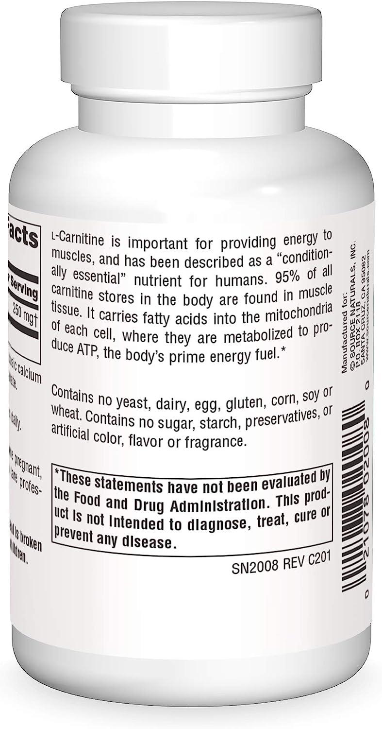 L Carnitine Source Naturals, Inc. 60 Caps