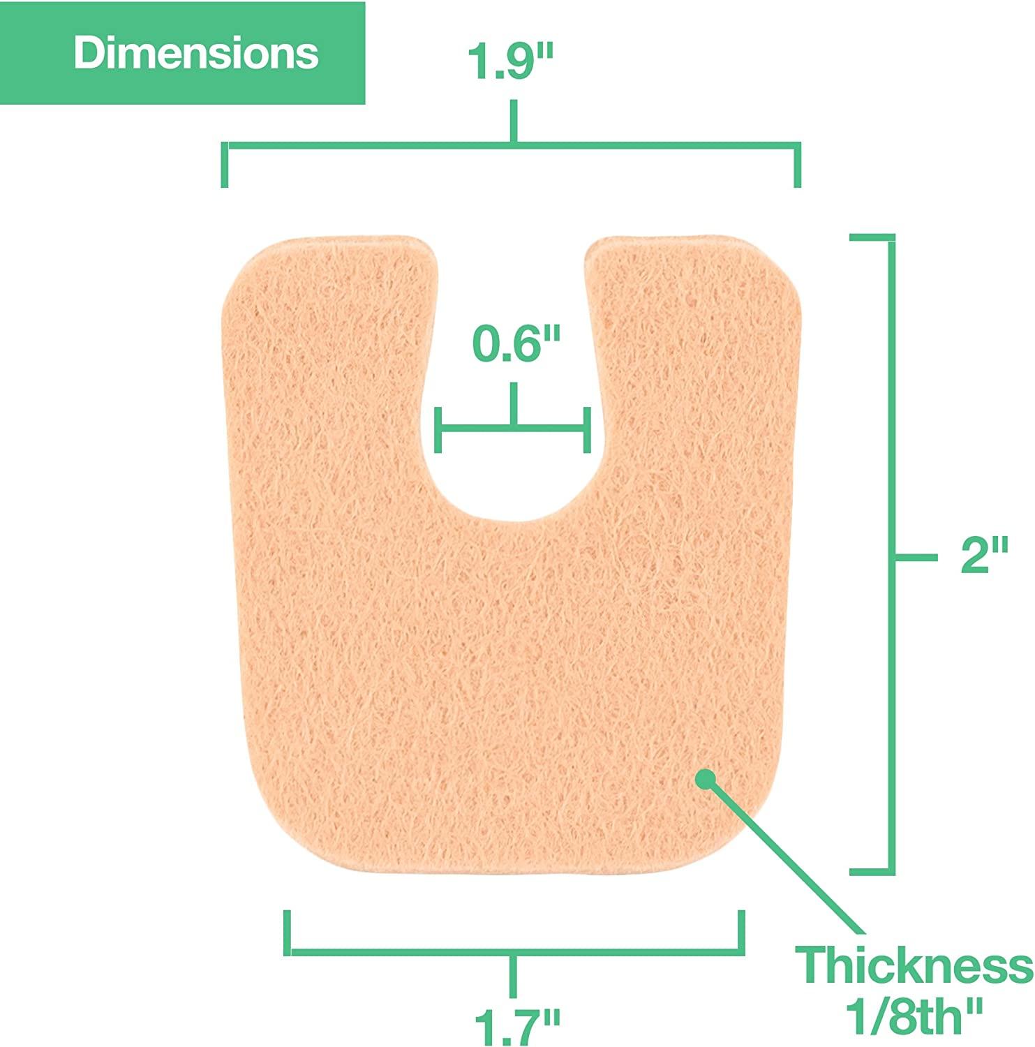 ZenToes UShaped Felt Callus Pads 24 Pack SelfStick Pedi Cushions to