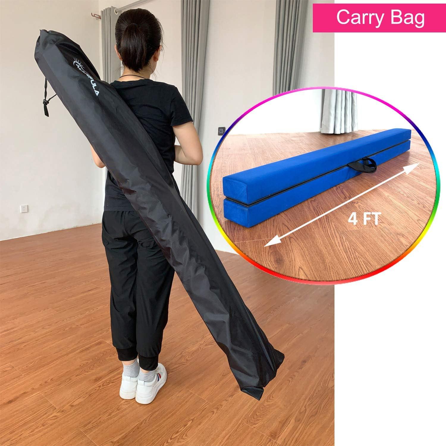 MARFULA 8 Ft Folding Wood Gymnastic Balance Beam Blue For Kids