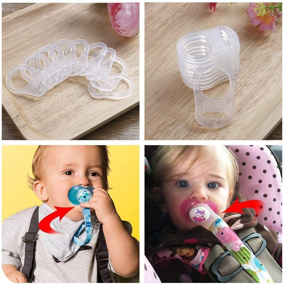 10-Pack MAM Pacifier Adapter Rings - Clear Silicone Button Style Converters