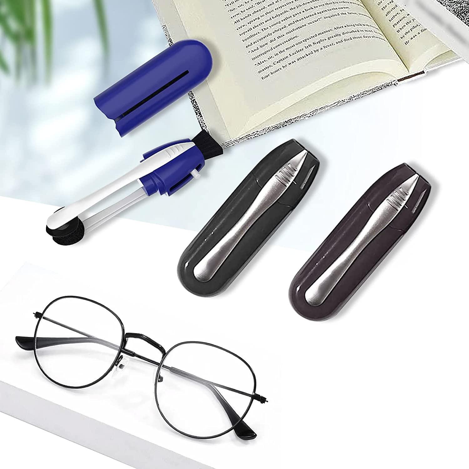 Glasses Cleaning Kit(3pc), Eye Glass Cleaner Lens Cleaner Scratch Remover  for Eyeglasses, Microfiber Spectacles Portable Carbon Eyeglasses Cleaner,  Efficient and Durable Carbon Microfiber Technology