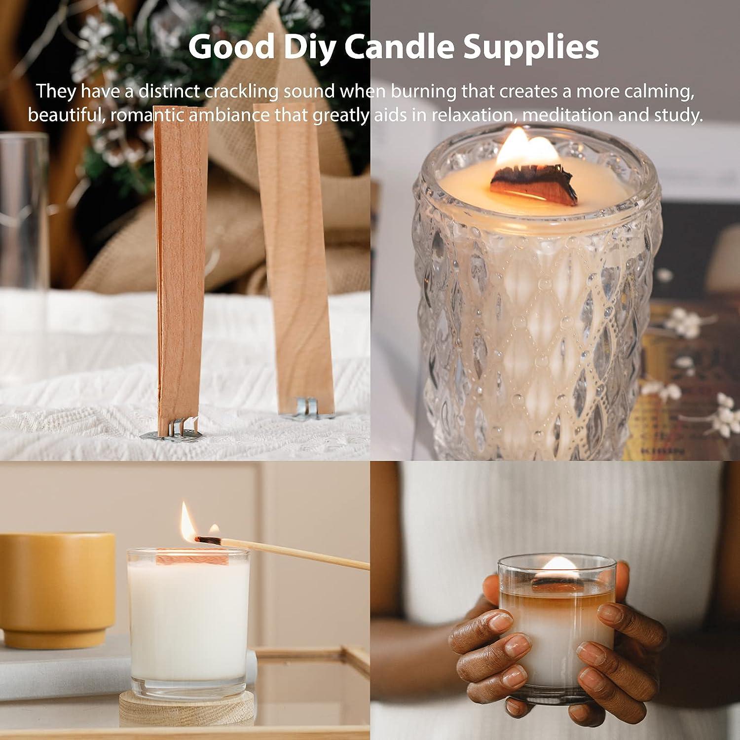 HI-US 50pcs Wood Wicks for Candles Soy or Palm Wax Candle Making