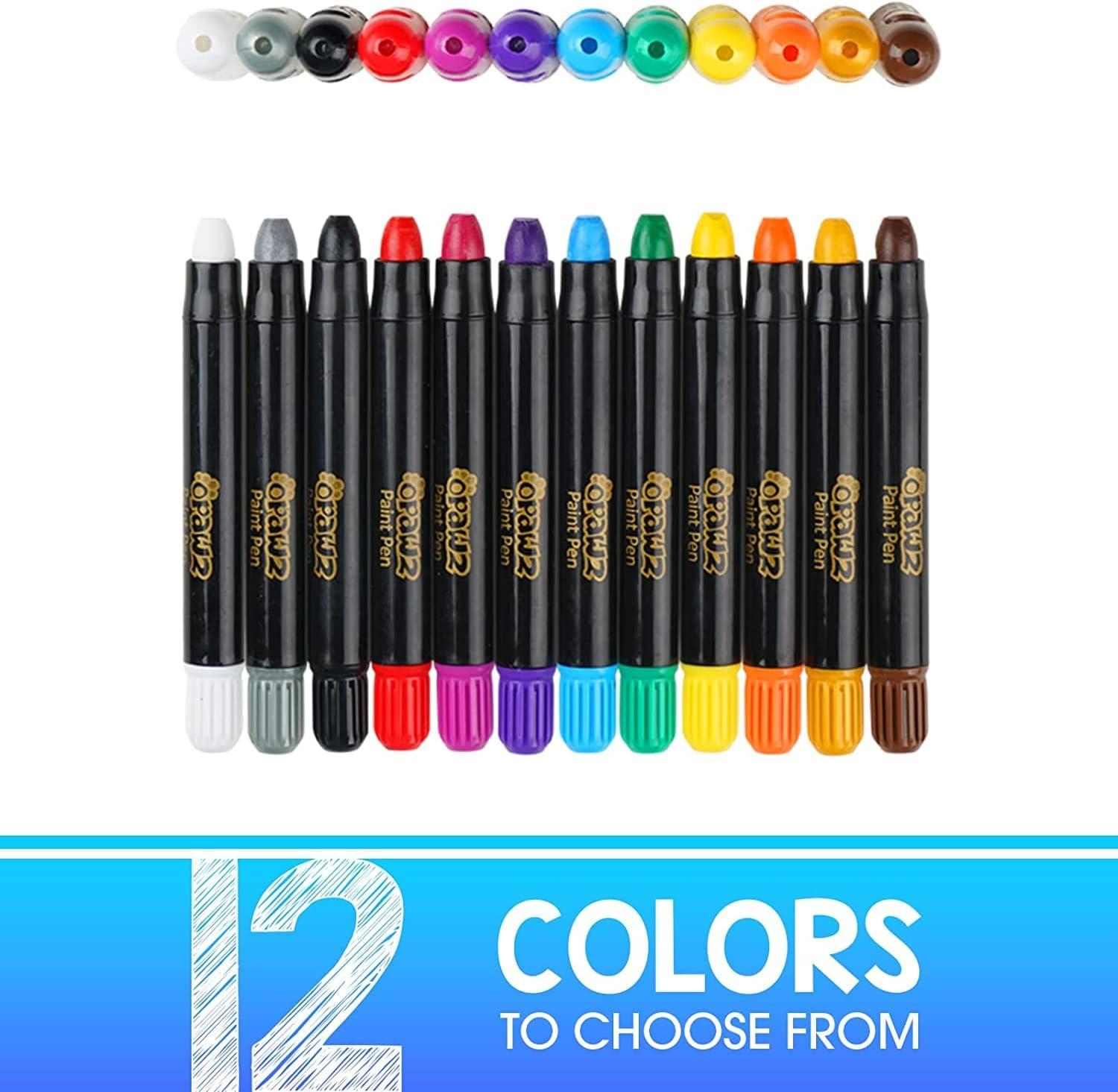 OPAWZ 12pcs Paint Pens for Temporary Dog Hair Dye, Non-Toxic Dog Safe Color  Paint Dye, Washable Pet Hair Dye, Hair Color Crayon, Grooming Accessories  Kit Marking Paint for Dogs, Cats, Birds and