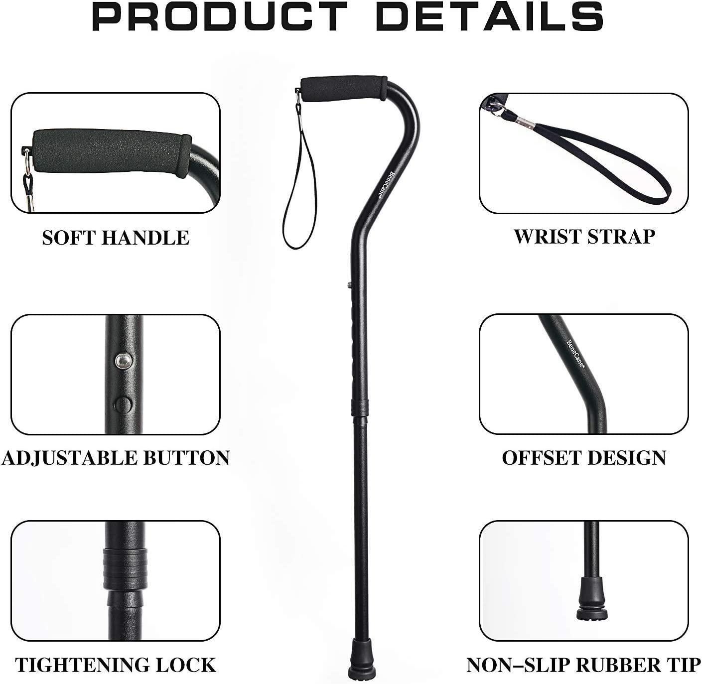 BeneCane Adjustable Walking Cane for Men & Women Lightweight Mobility