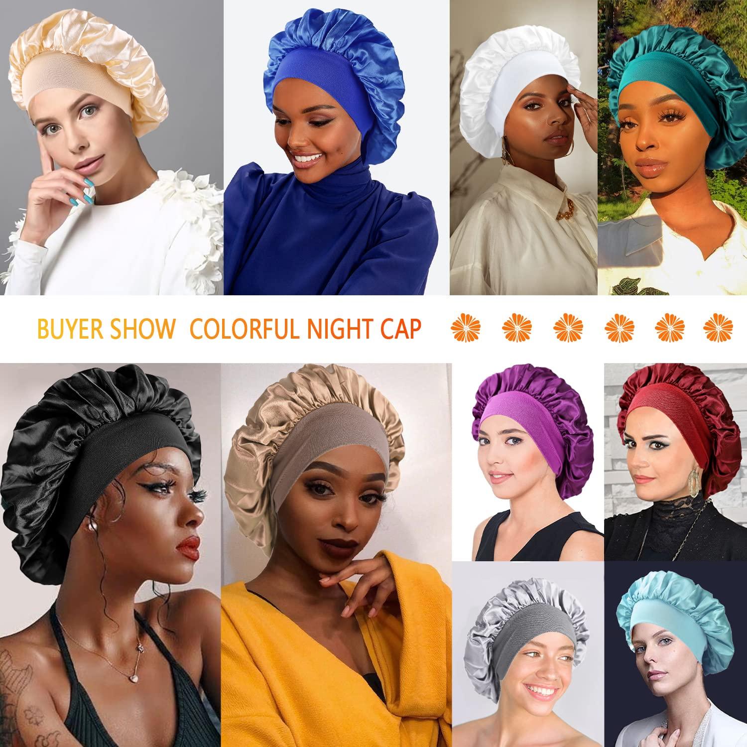 Satin Bonnet Nightcap / Hair Bonnet / Afro Night Hat for Sleeping