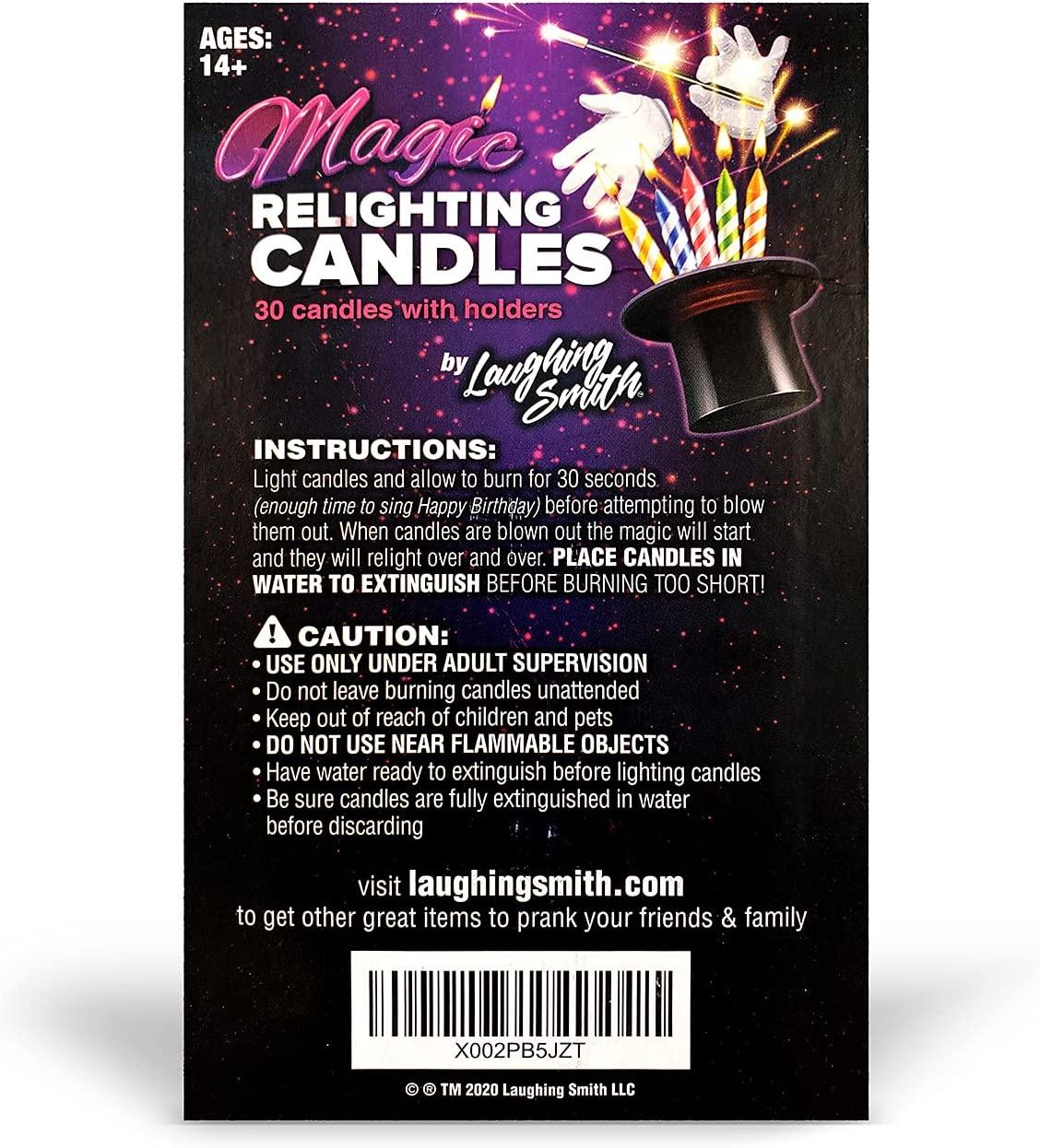 Laughing Smith Magic Relighting Candles (30 pk) Trick Happy