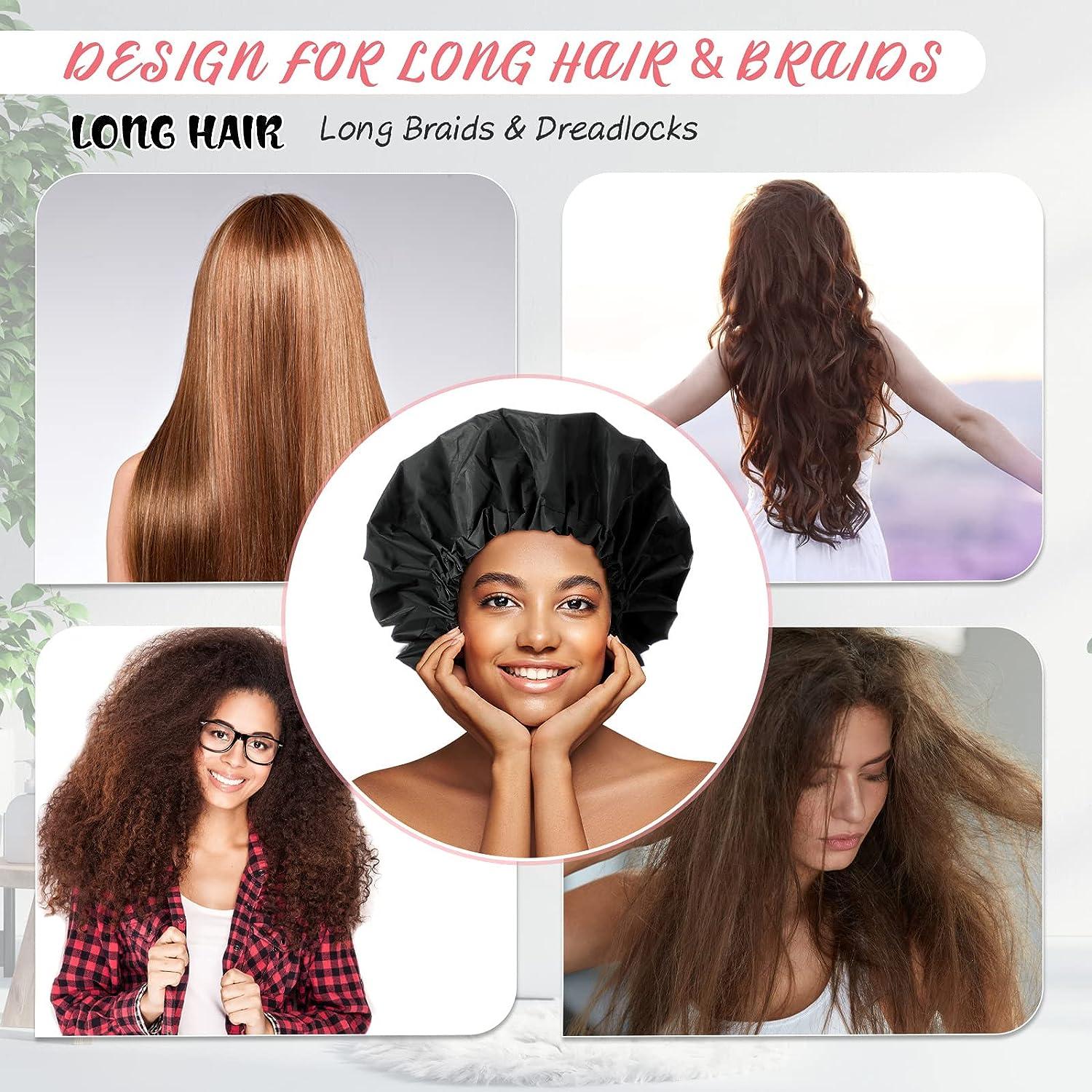 8 Pcs 15inch Jumbo Shower Cap Extra Large Waterproof Adjustable Satin