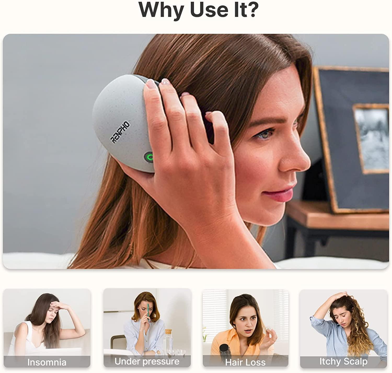 RENPHO Electric Scalp Massager | Waterproof Portable Head Massager with 4  Massage Heads | Handheld for Hair Growth, Stress Relief & Deep Cleaning |  Buy Now with Express International Delivery | GoSupps.com