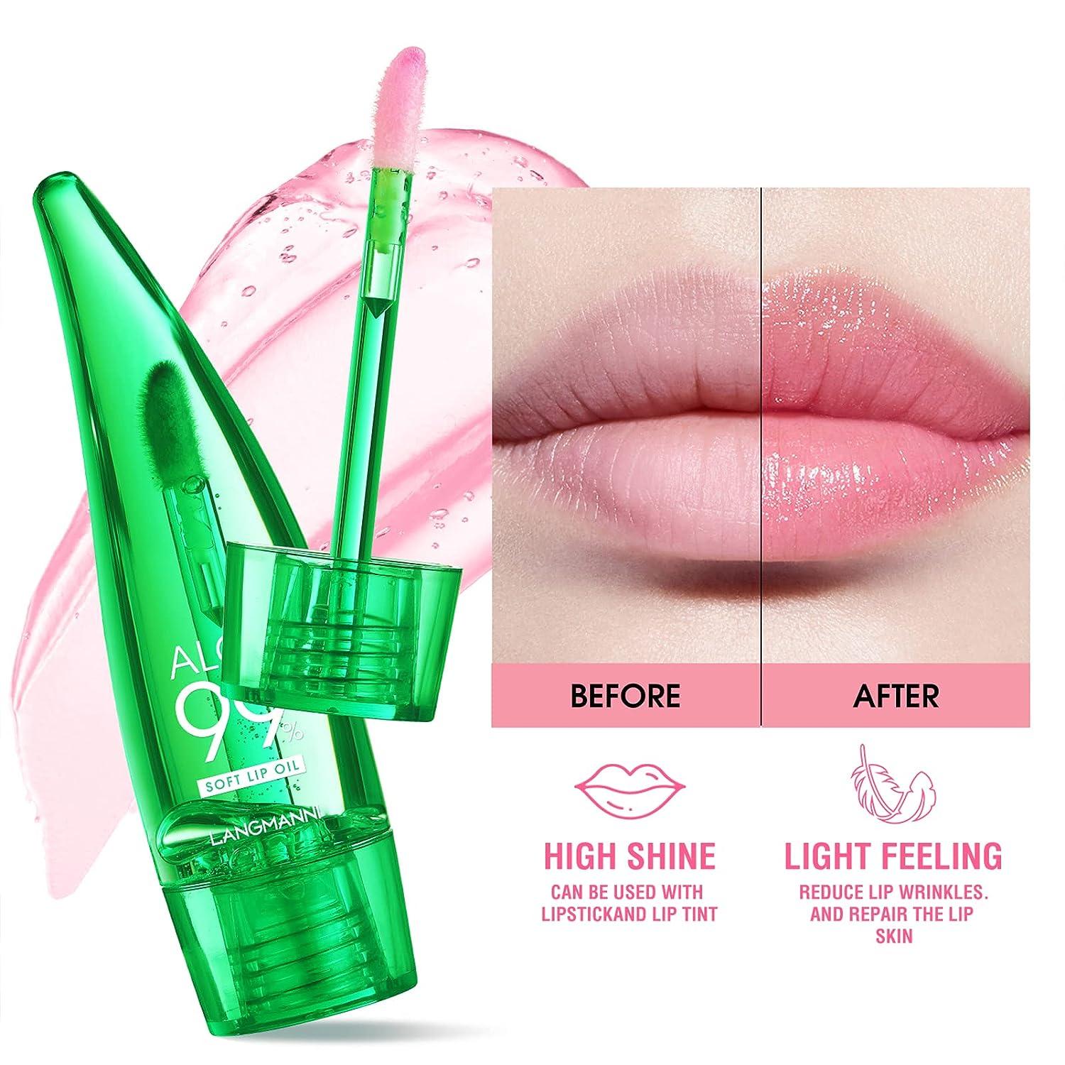 3pcs Aloe Vera Lip Gloss Set - Long Lasting, Nutritious, Moisturizing Lip  Balm for Lip Treatment and Dry Lips - Color Changing Lipstick Tinted Lip ...