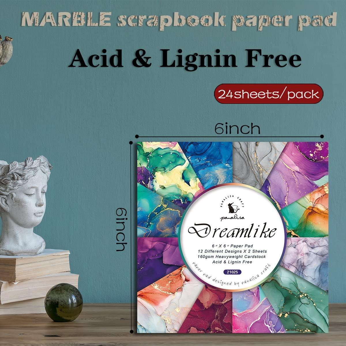 24 Sheets/Pad 6x6 DIY Gorgeous Scrapbook Paper Journaling Scrapbooking  Supplies Kit Aesthetic Decorative Watercolor Pattern Cardstock Paper