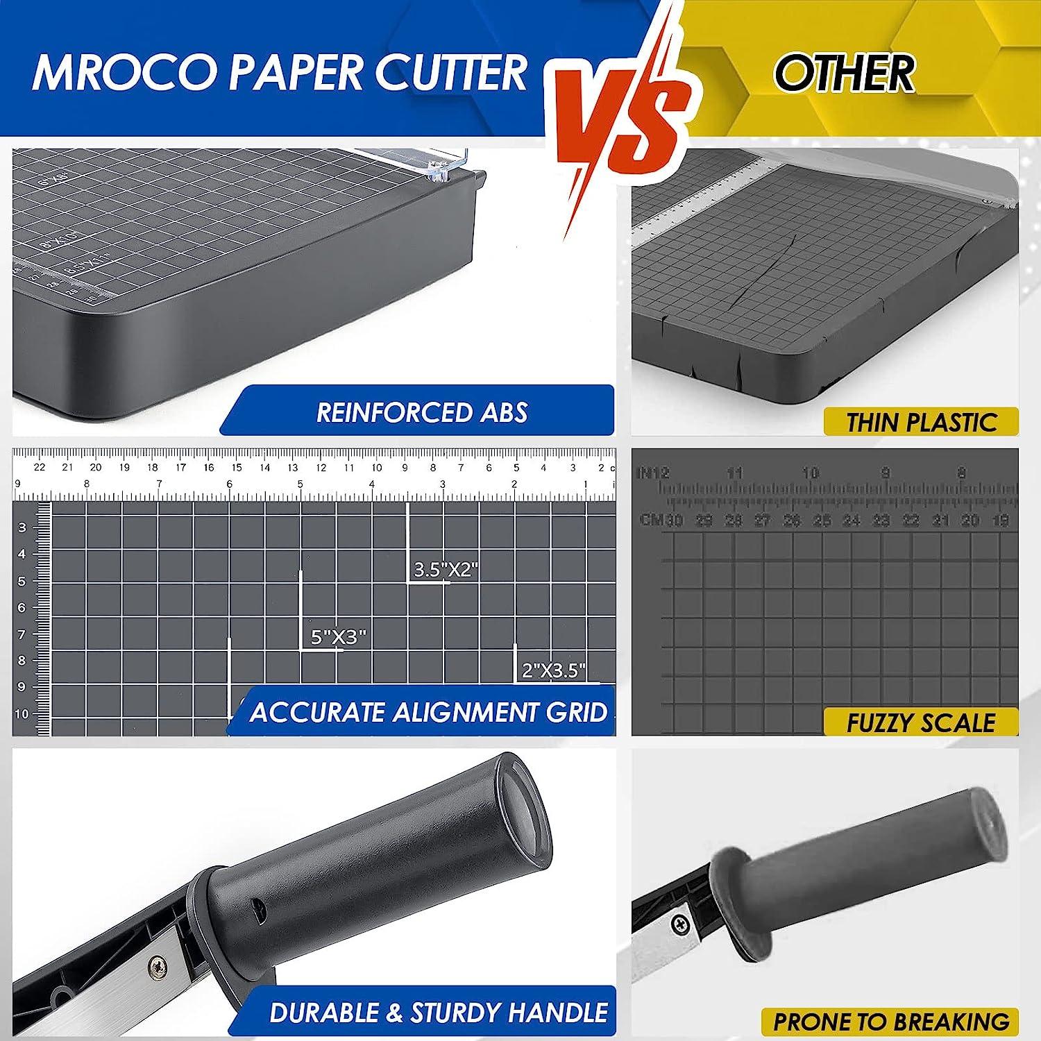 MROCO Paper Cutter 12 Cut Length Paper Trimmer, Guillotine