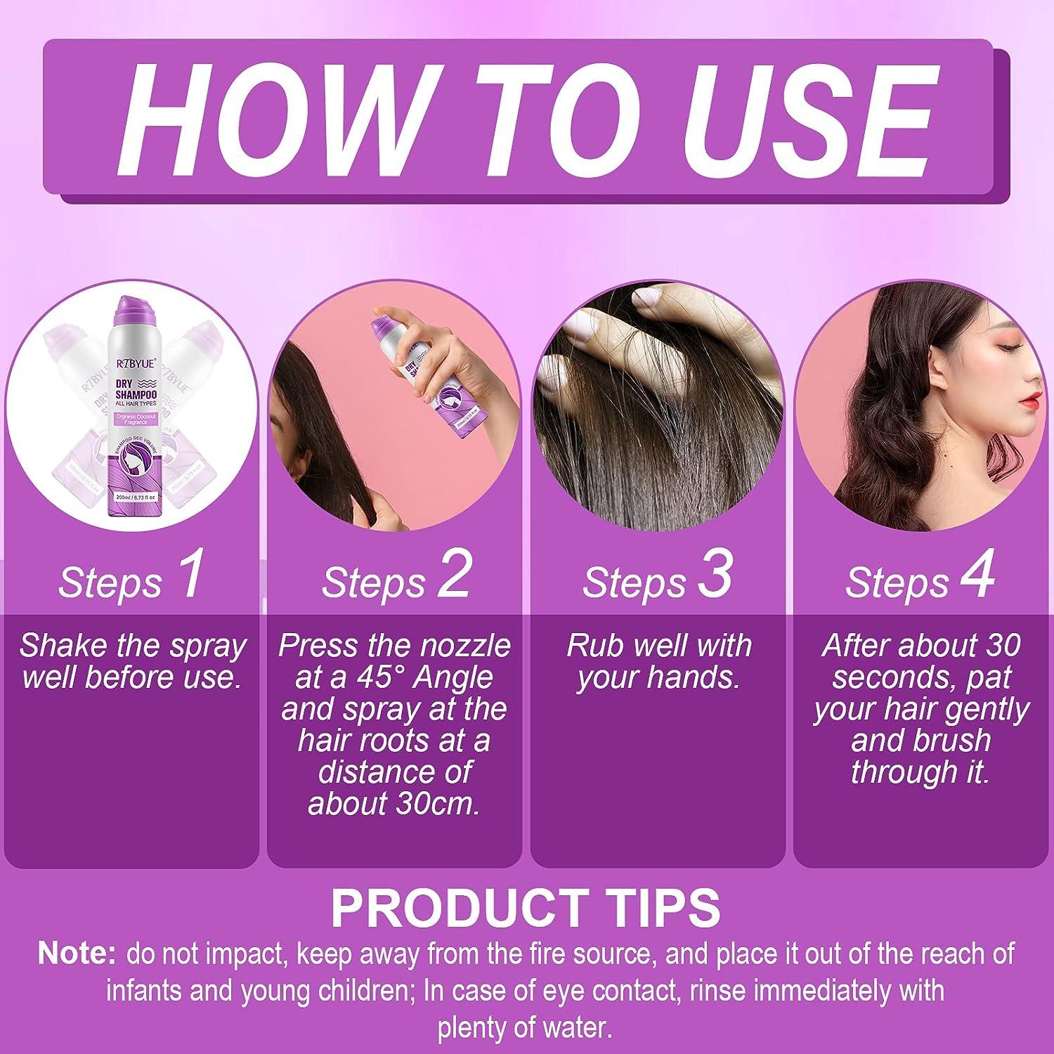 Dry Shampoo with Coconut Oil Collagen Waterless Dry Hair Shampoo