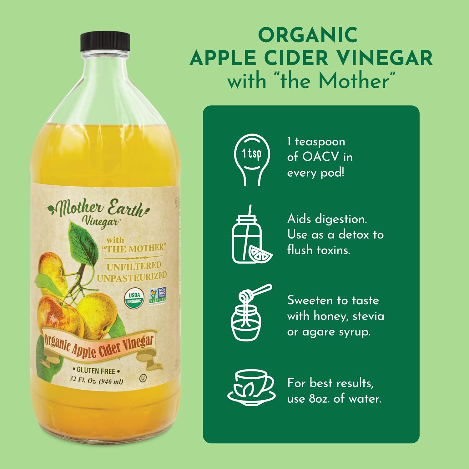 Organic Apple Cider Vinegar Tea Pods with The Mother by Mother Earth