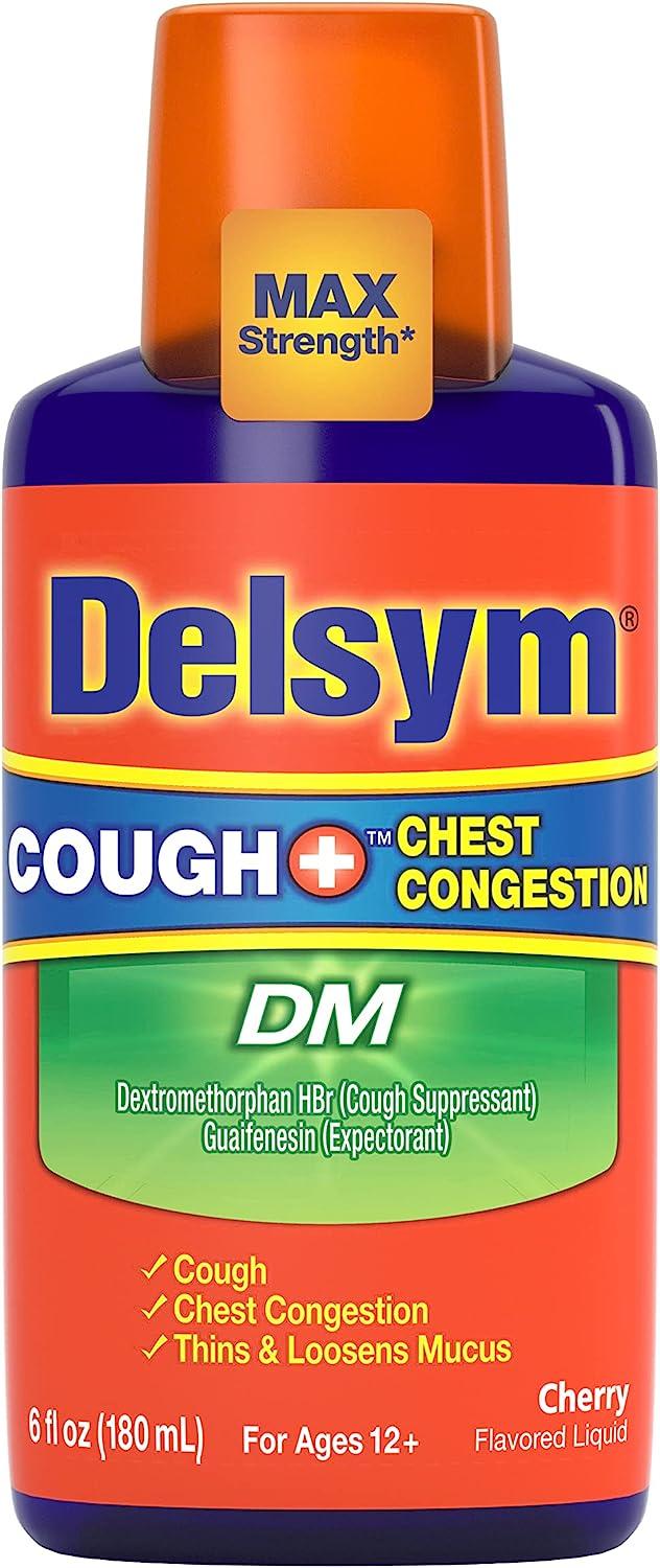 Delsym Max Strength Cough Plus Chest Congestion DM Liquid Cherry 6 fl